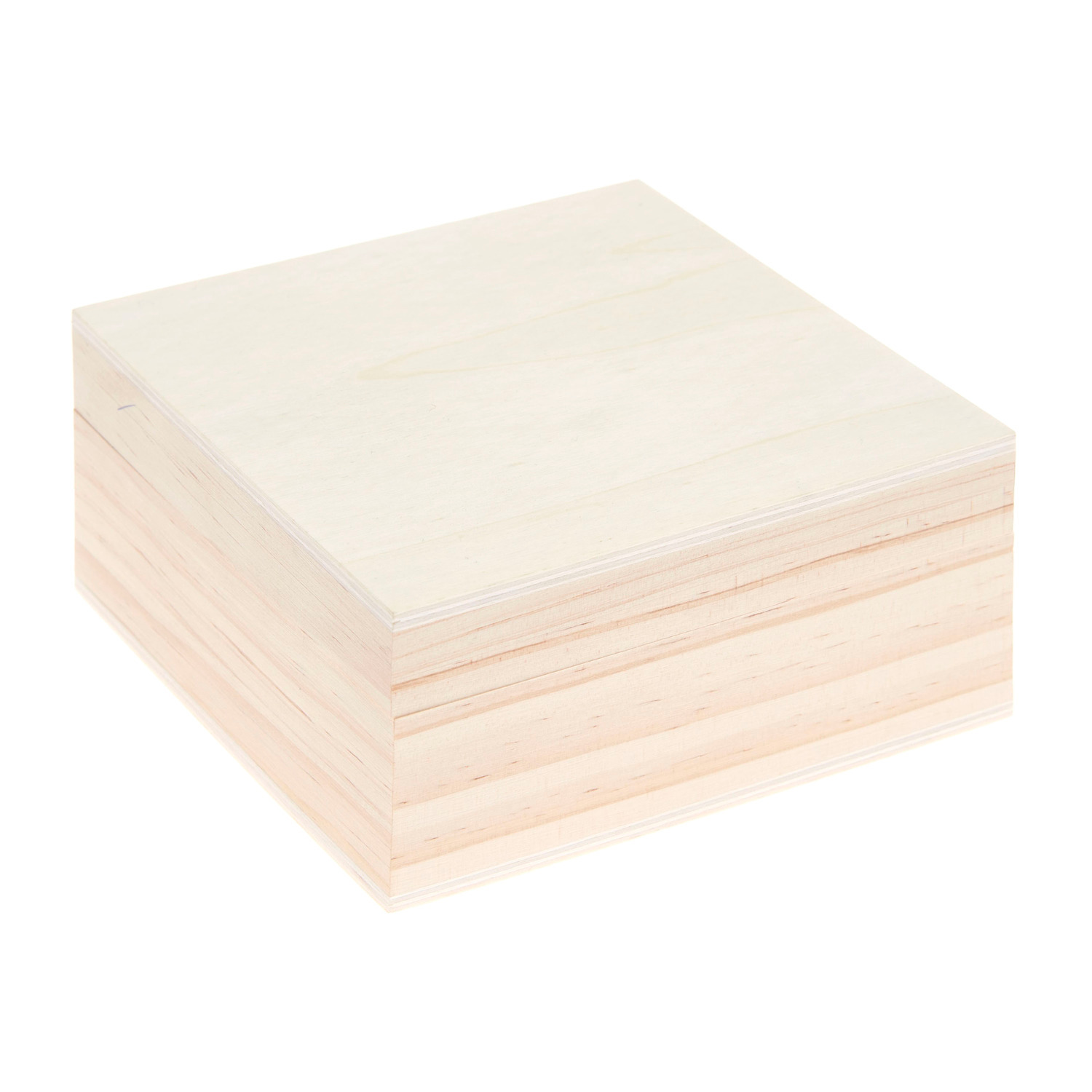 Holzbox quadratisch mit Magnetverschluss, naturbelassen, von Rico Design. Ideal zur Aufbewahrung kleiner Gegenstände.