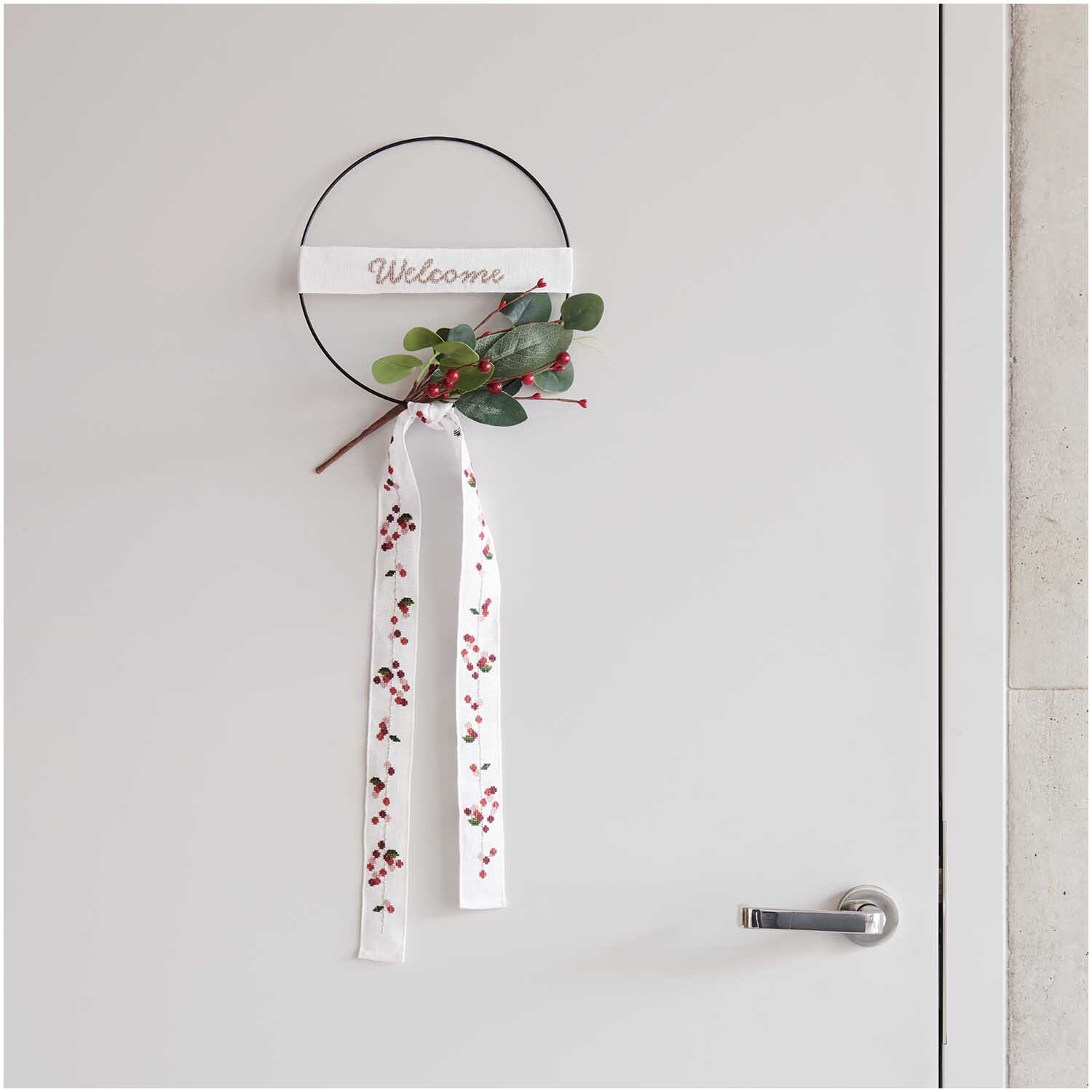 Kit de broderie Welcome pour cercle métallique Ø 25cm from Rico Design