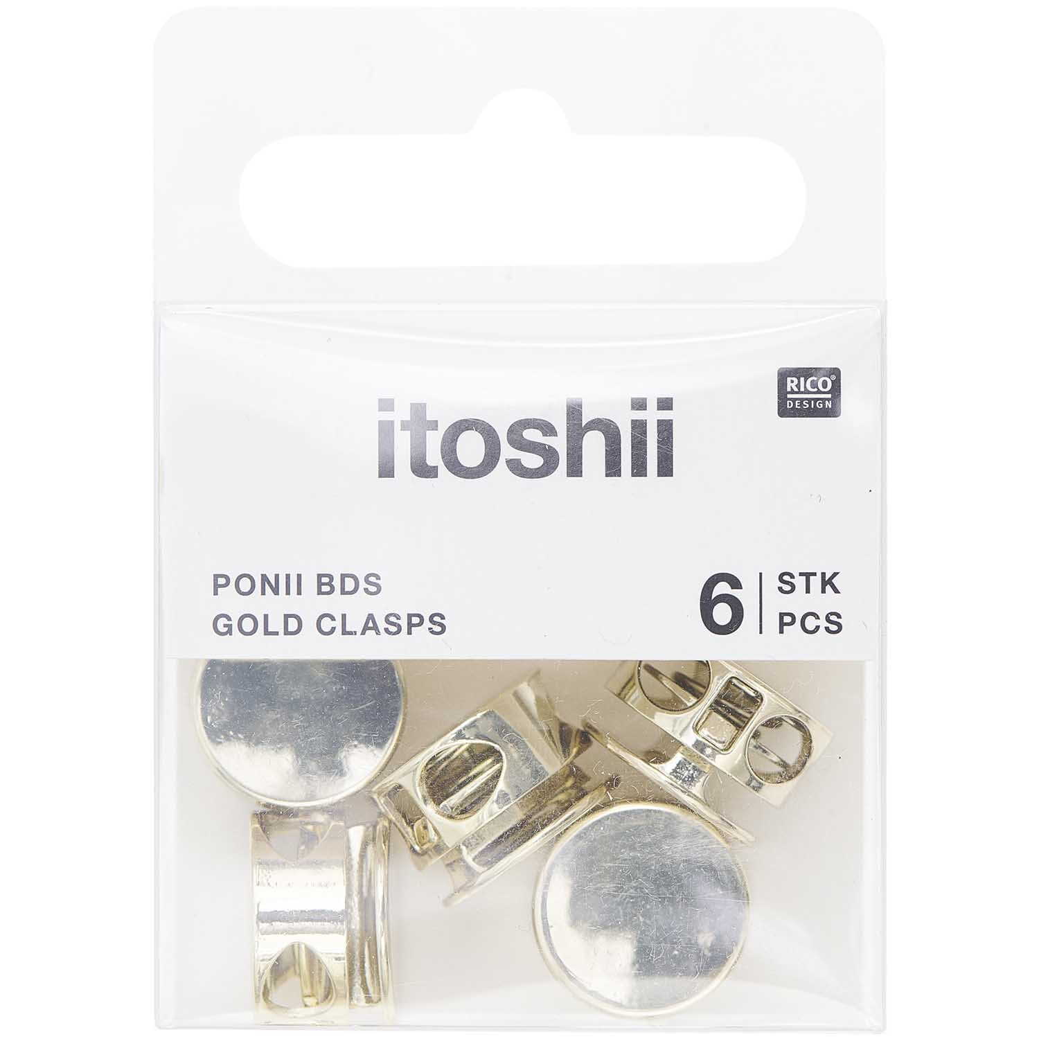 itoshii - Ponii Beads Verschlüsse Metall 14x9mm 6 Stück Farbe Gold von Rico Design