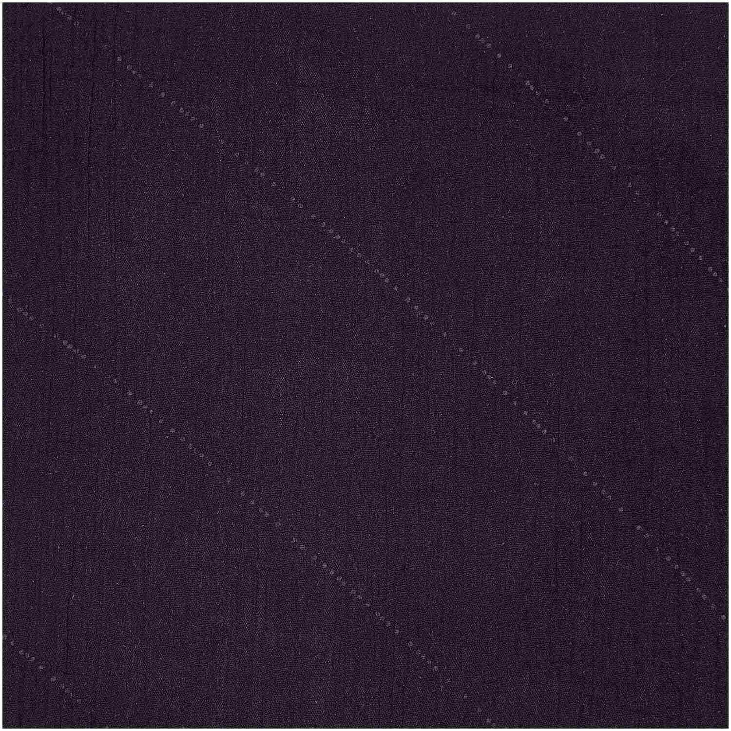 Stoffabschnitt Krinkelmusselin von Rico Design in Schwarz mit feiner Struktur, 50x140cm.