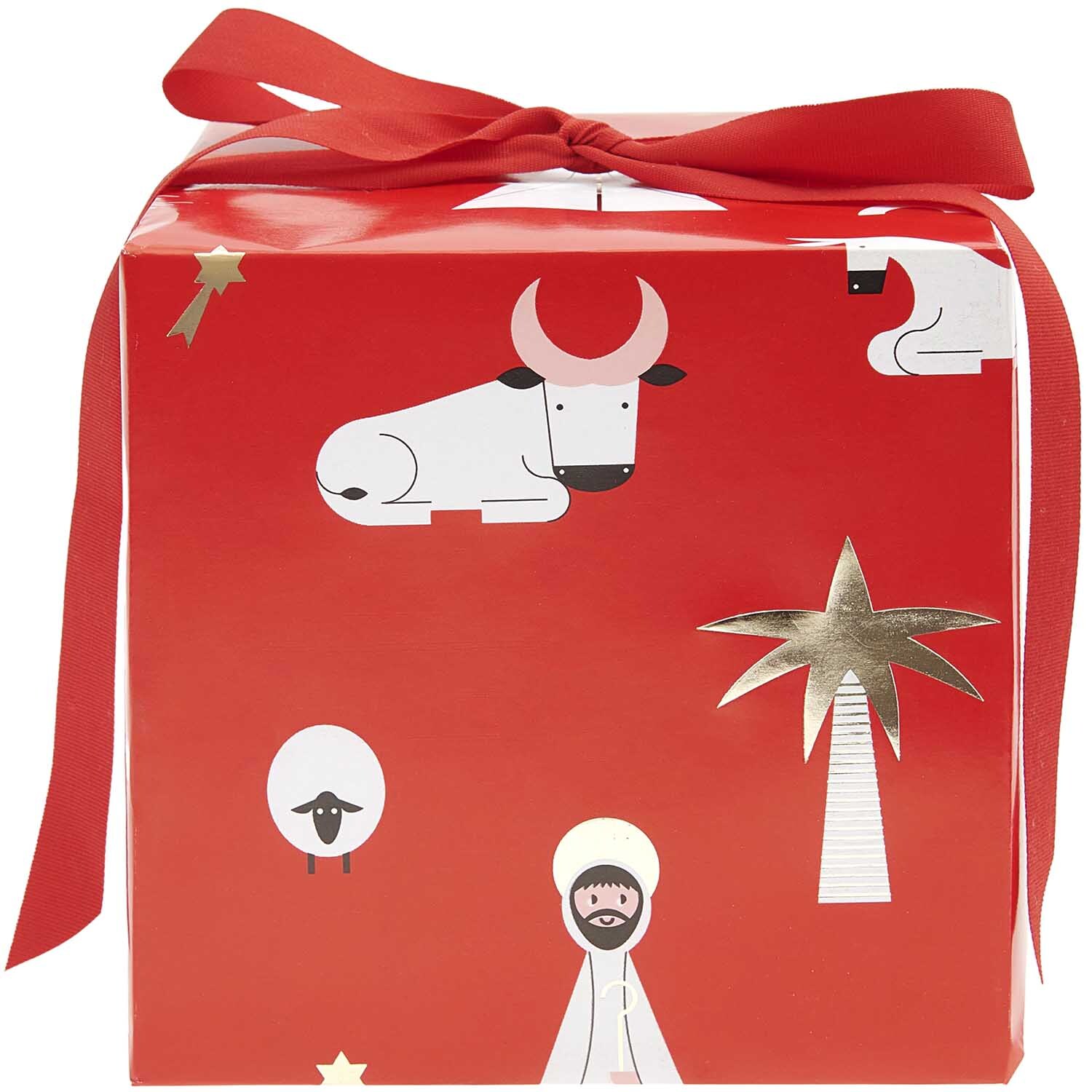 Paper Poetry Papier cadeau crèche de Noël 200x70cm 80g/m2 200x70cm 80g/m2 Couleur Rouge from Rico Design Paper Poetry Geschenkpapier Weihnachtskrippe zeigt eine rote Fläche mit Krippenmotiven wie Schaf, Palme und Ochse. Ideal für festliche Anlässe.