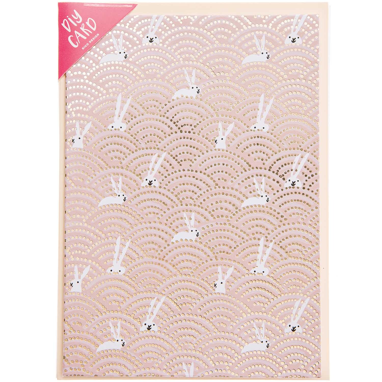 Paper Poetry Grußkartenset Bunny Hop Hasen im Feld von Rico Design