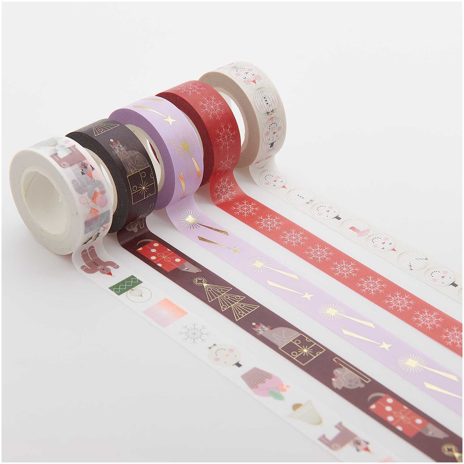 Paper Poetry Tape Set Christmas Figuren 5-teilig von Rico Design Paper Poetry Tape Set Christmas Figuren, 5-teilig, mit festlichen Motiven in Rot, Lila und Weiß. Ideal für kreative Weihnachtsdekorationen.