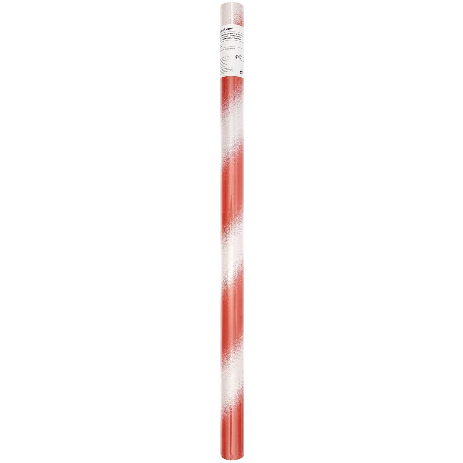 Paper Poetry papier cadeau spray rayures rouge 200x70cm 70g/m2 from Rico Design