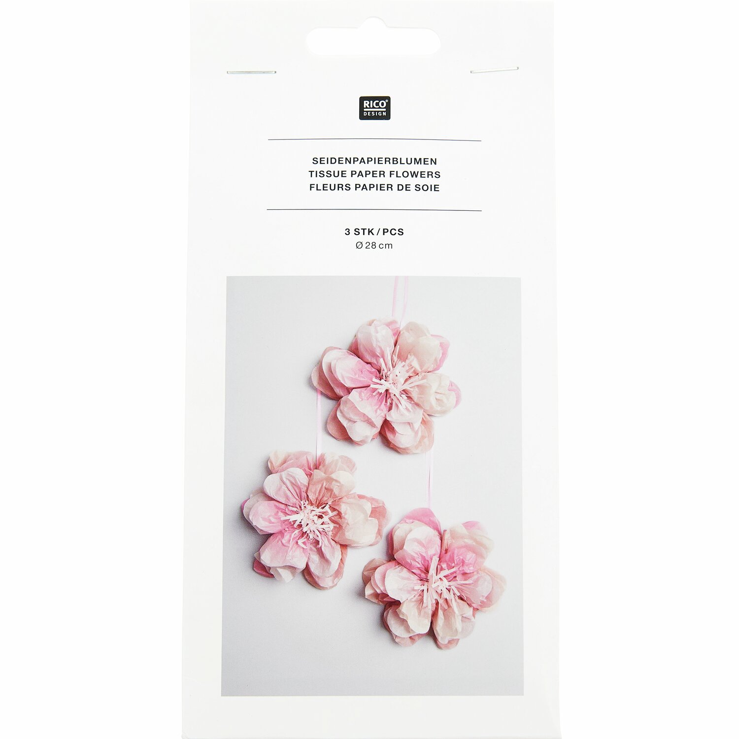 Seidenpapierblumen Wildrose Rosa 3 Stück von Rico Design