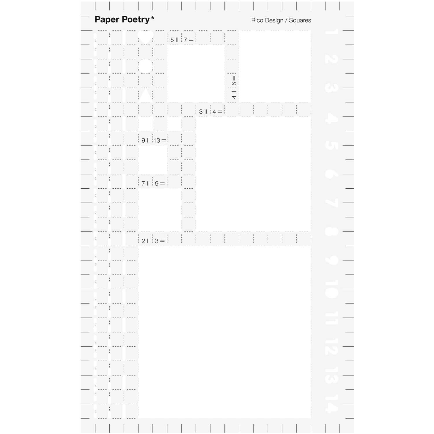 Paper Poetry Bullet Diary Schablone Quadrate 9,5x15cm von Rico Design