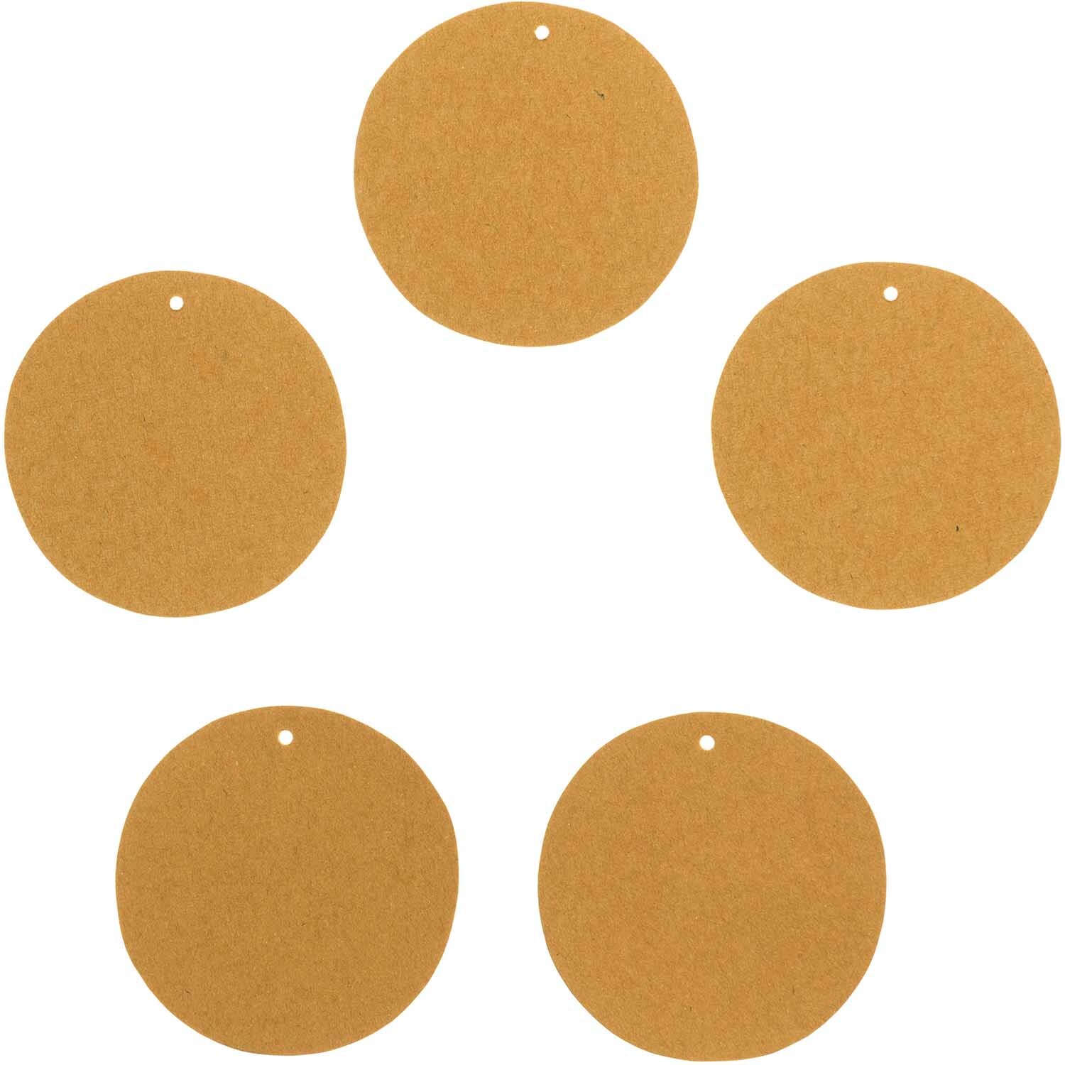 Paper Poetry Papieranhänger rund 6,3cm 24 Stück Farbe Kraftpapier von Rico Design