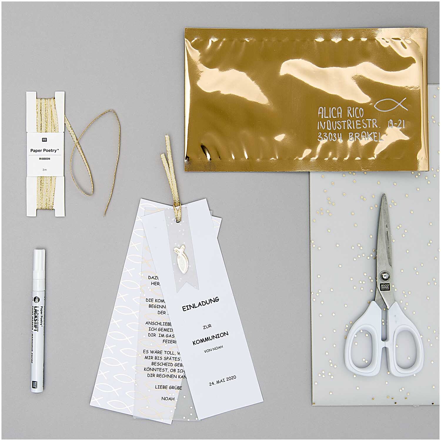 Paper Poetry 3D-Sticker Fische groß 14 Stück von Rico Design