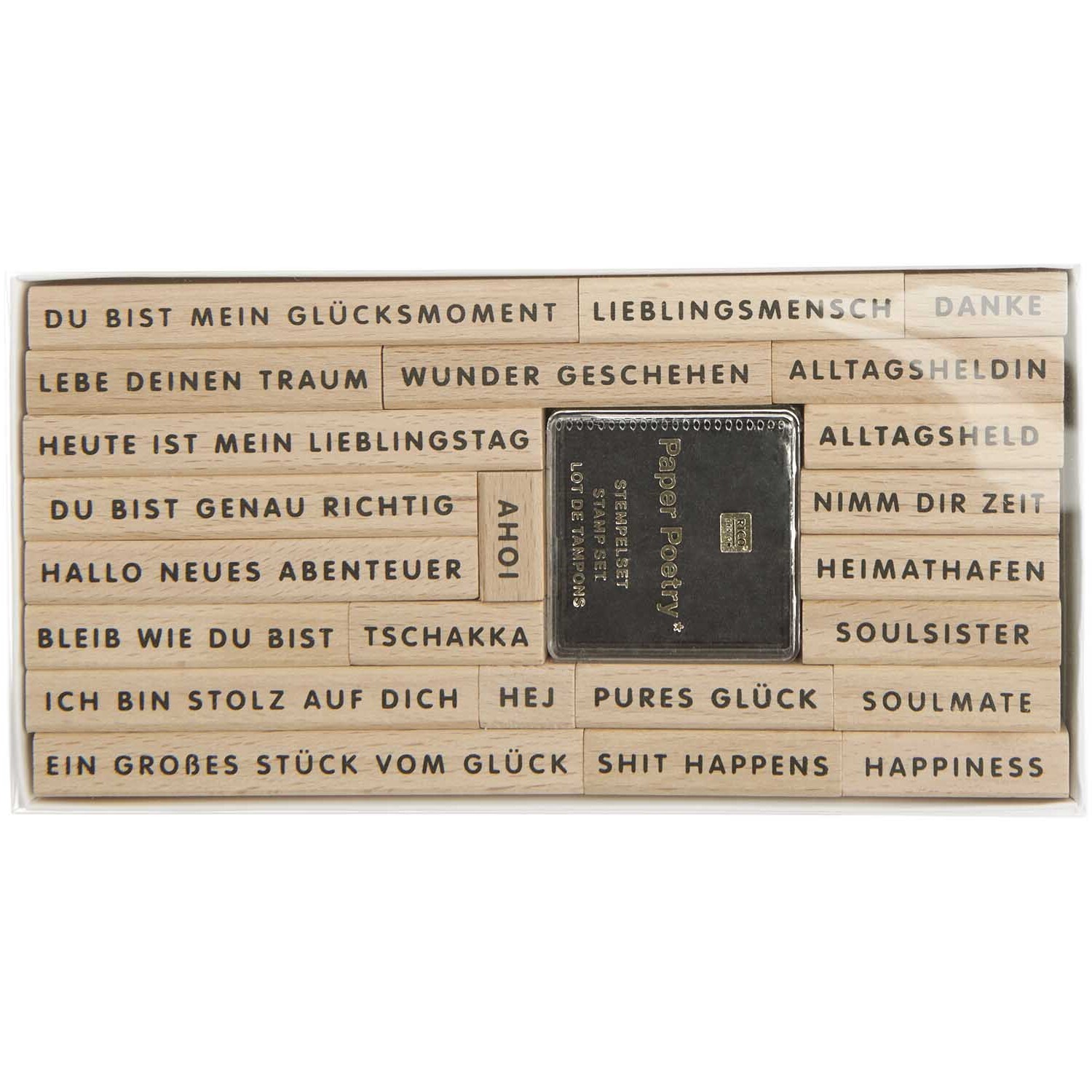Paper Poetry Stempelset Happiness 24-teilig von Rico Design