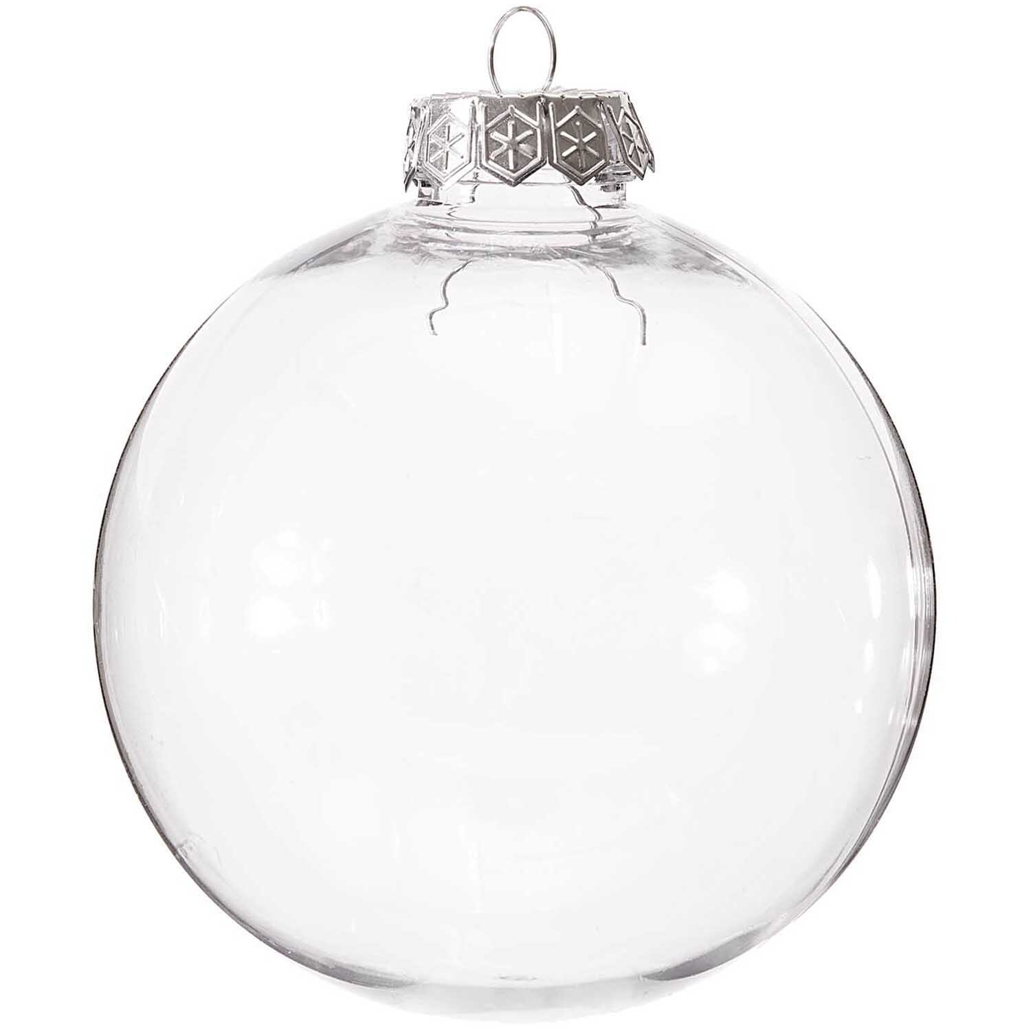Weihnachtskugel aus Kunststoff 10cm, transparent, von Rico Design. Ideal für festliche Dekorationen.