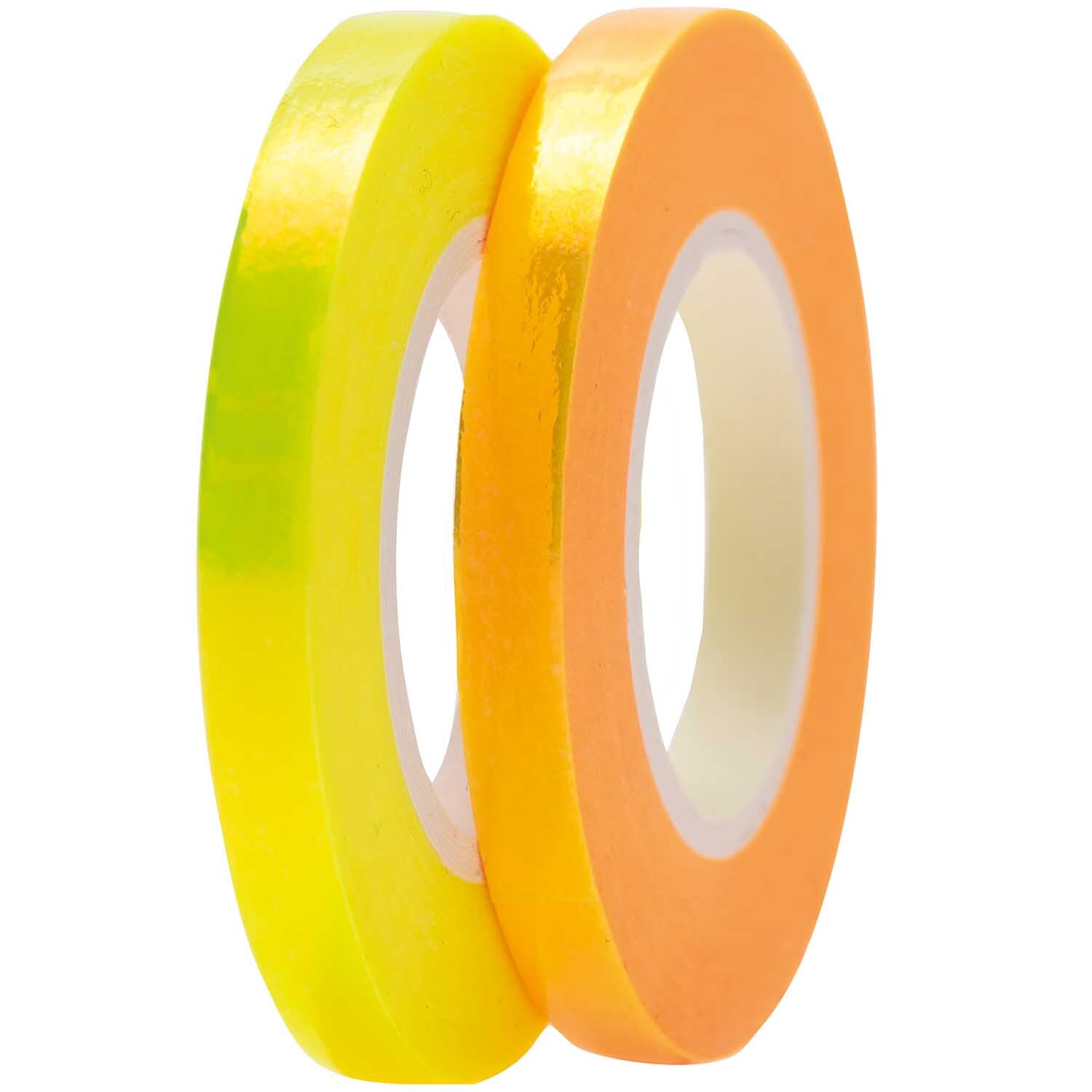 Paper Poetry Tapes irisierend, zwei Rollen in Gelb-Orange von Rico Design, ideal für kreative Projekte.