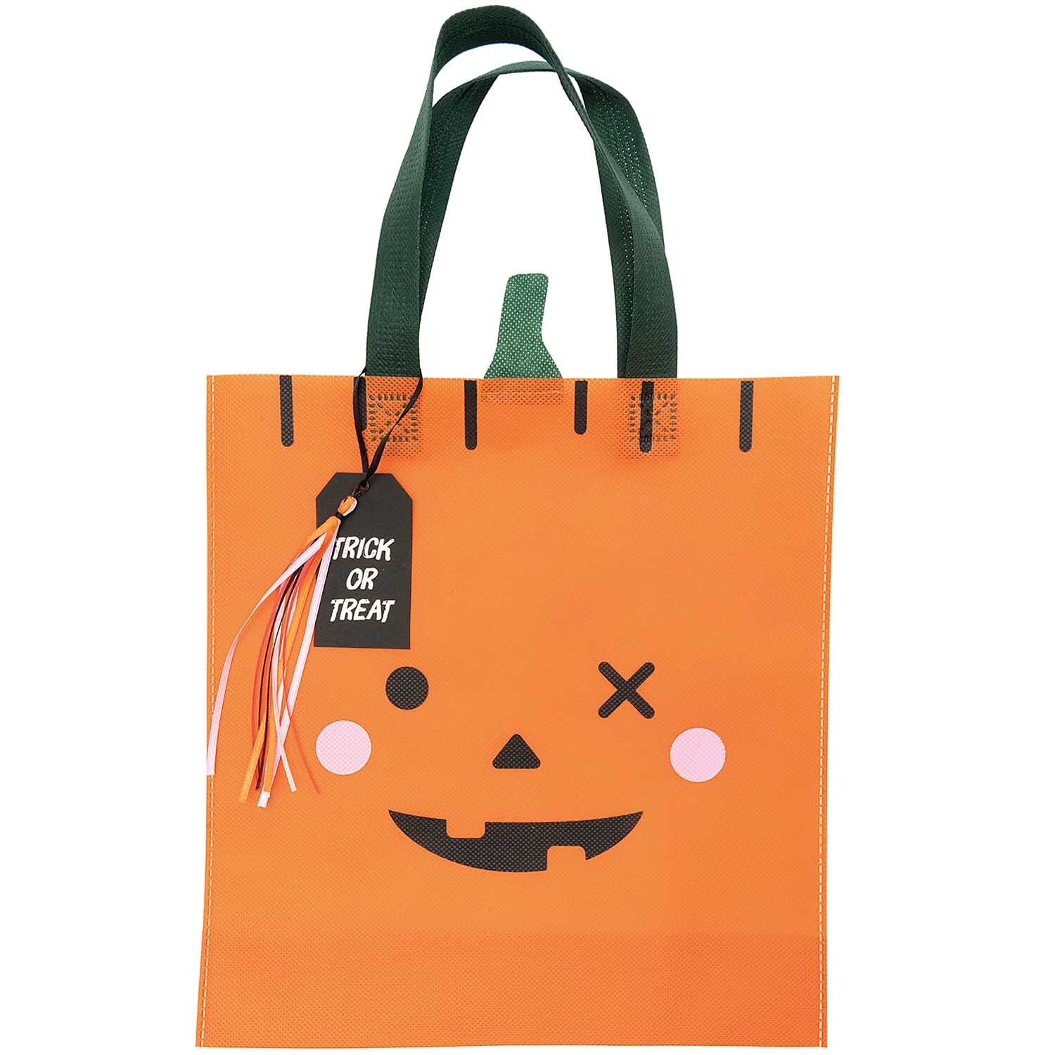 Paper Poetry Geschenktüte mit Kürbisgesicht, ideal für Halloween, von Rico Design in leuchtendem Orange.