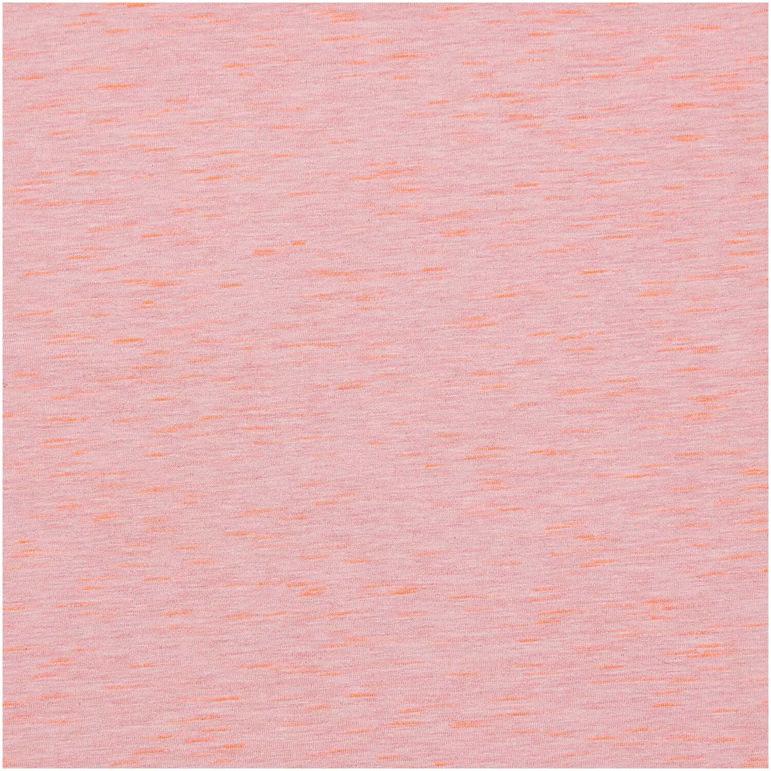 Meterware Jersey pfirsich-neonorange von Rico Design in pfirsichfarbenem Stoff mit feiner Textur.