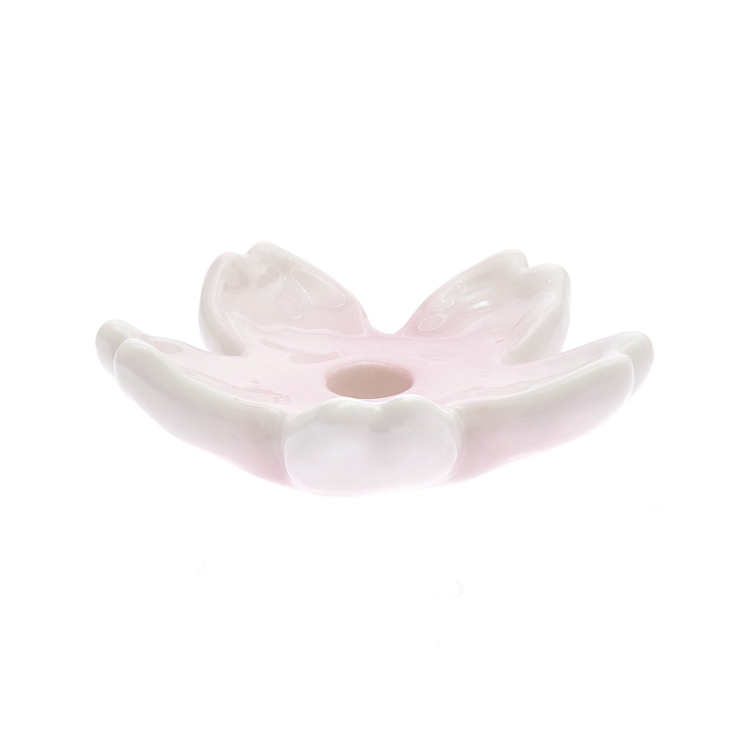 Porzellan Kerzenhalter Kirschblüte rosa 10,5x10,5x3cm von Rico Design