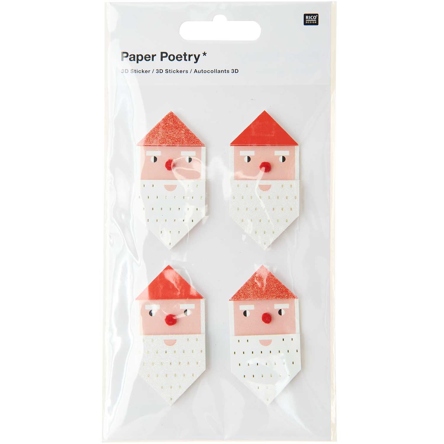 Paper Poetry 3D Sticker Weihnachtsmann von Rico Design