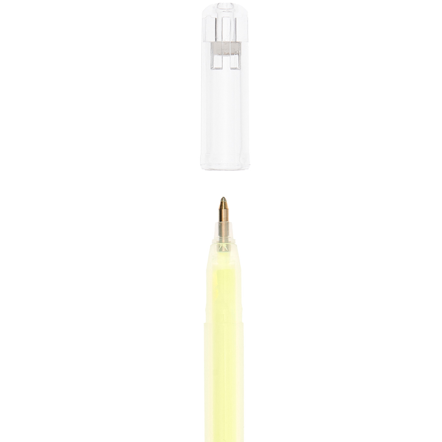 Gel pen pastel 0.8mm colour Yellow from Rico Design Gelstift Pastell 0,8mm von Rico Design in Gelb, mit abnehmbarem transparentem Deckel, ideal für feine Linien.