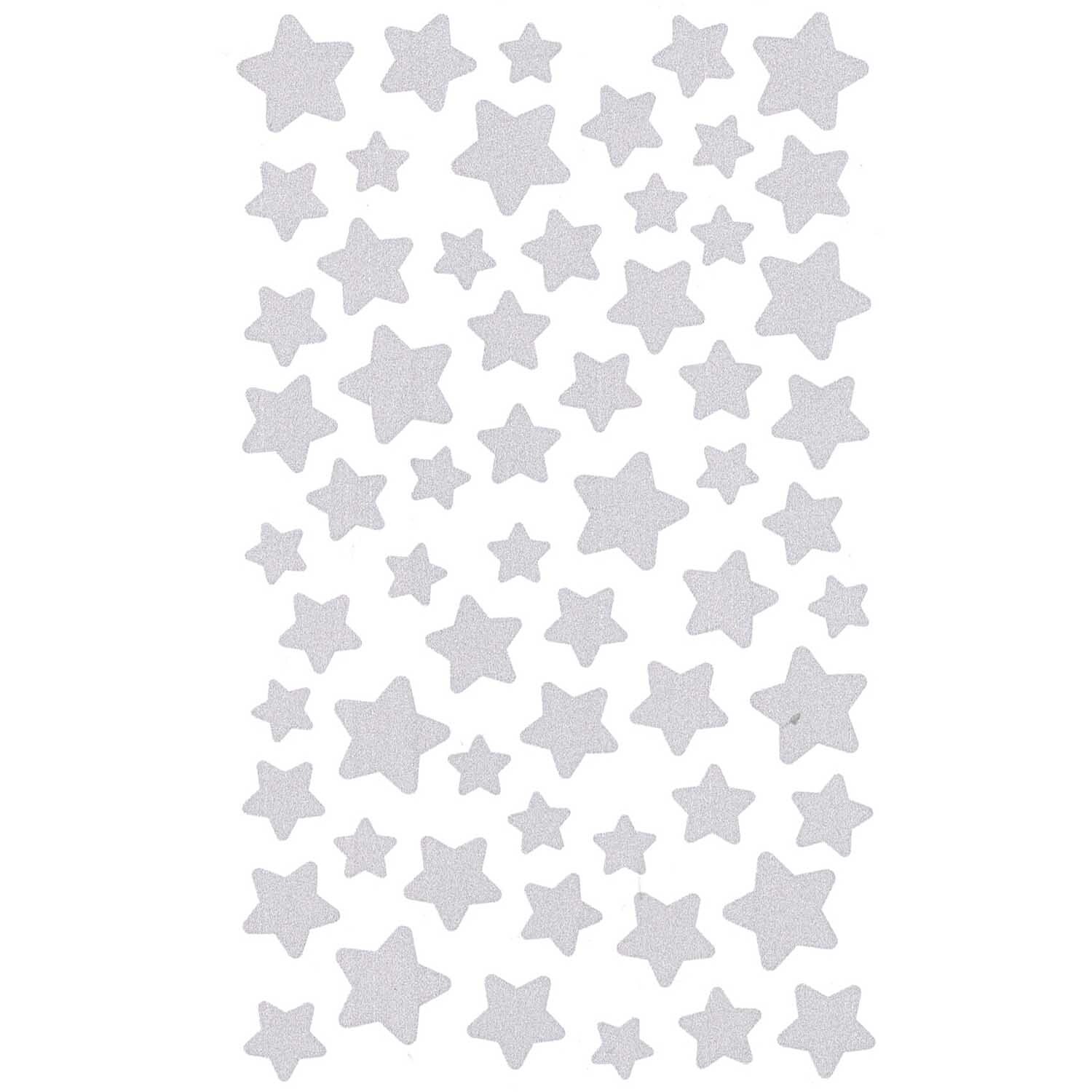 Paper Poetry Sticker Sterne silber 4 Bogen zeigen silberne Sternaufkleber in verschiedenen Größen. Ideal für kreative Projekte. Marke: Rico Design.