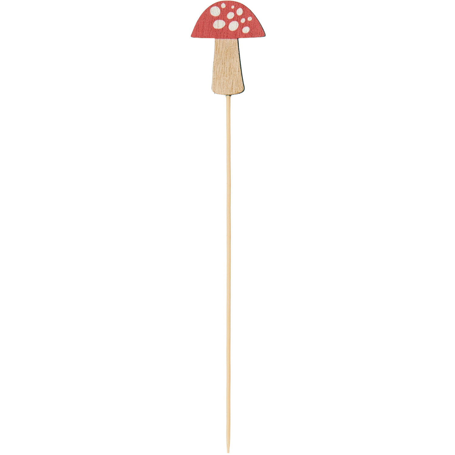 Holzpicker Fliegenpilz aus Natur-rot von Rico Design, ideal für kreative Dekorationen und Bastelprojekte.