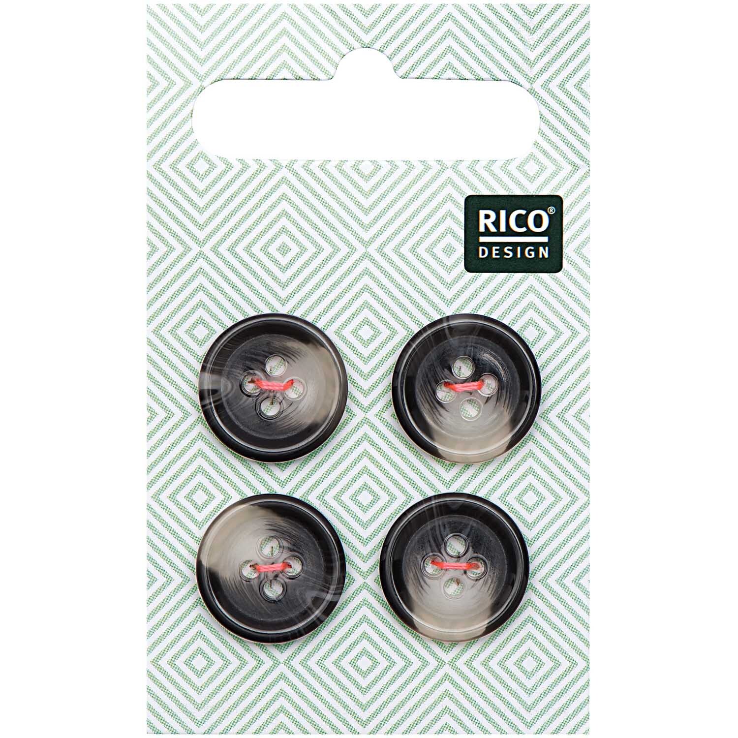 Button grey 1.5cm textured