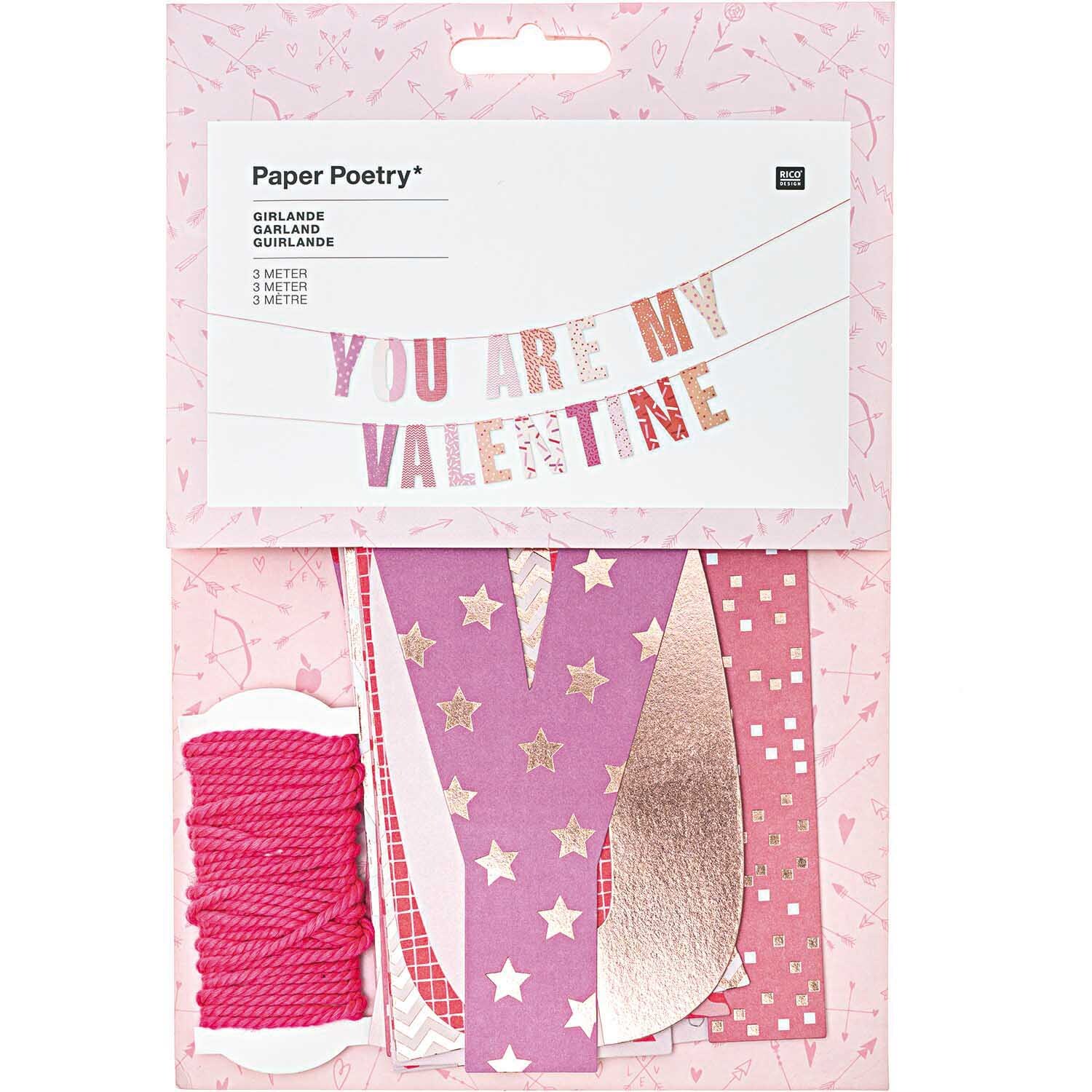 Paper Poetry Girlande You are my valentine 3m von Rico Design