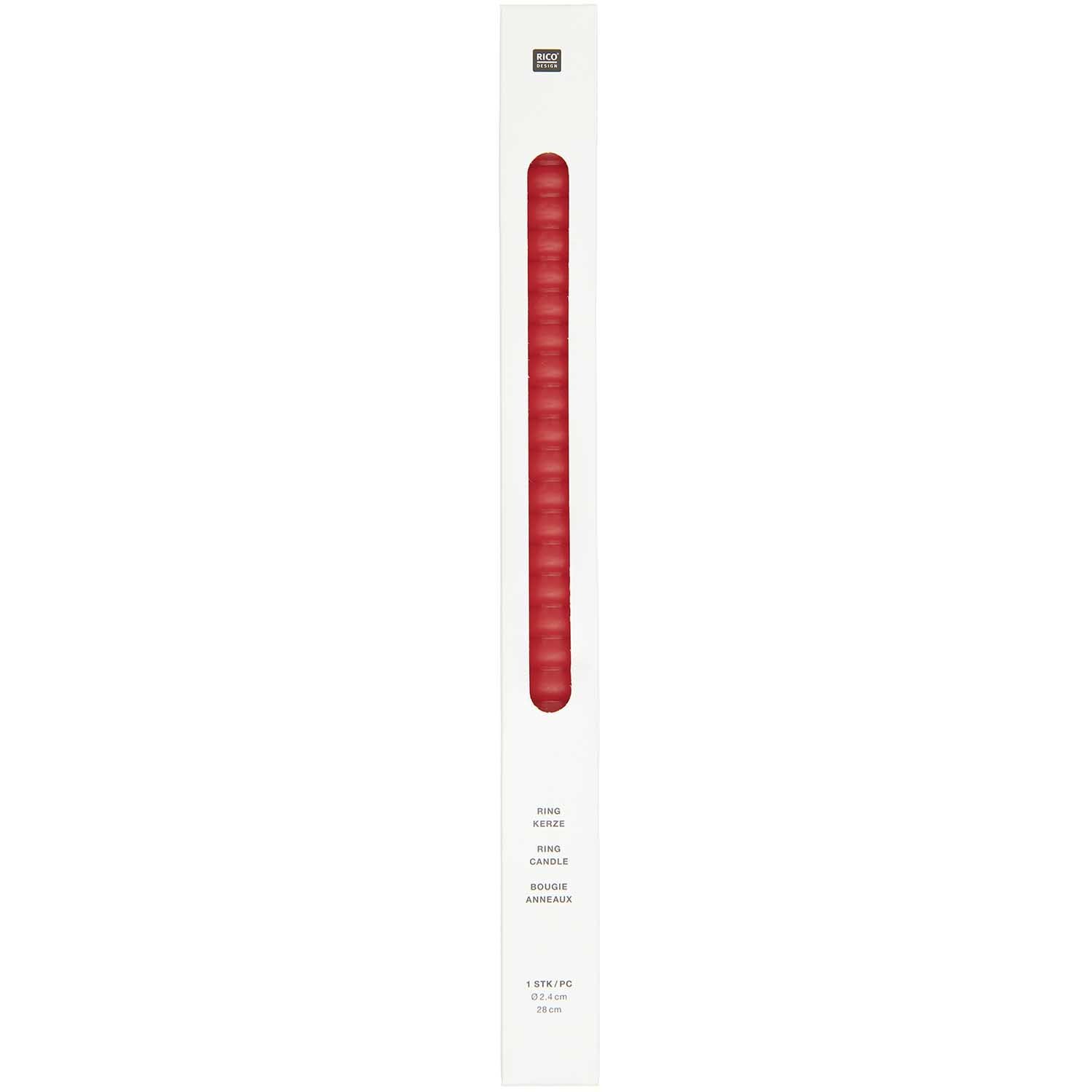 Ringkerze 2,4x28cm Farbe Rot von Rico Design