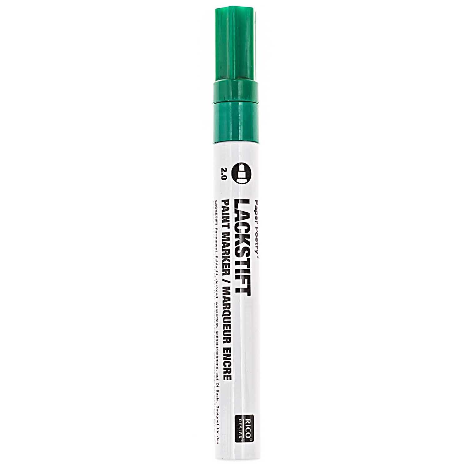 Lackmarker 2,0mm Farbe Grün von Rico Design Lackmarker 2,0mm von Rico Design in Grün, ideal für präzises Zeichnen und Beschriften.