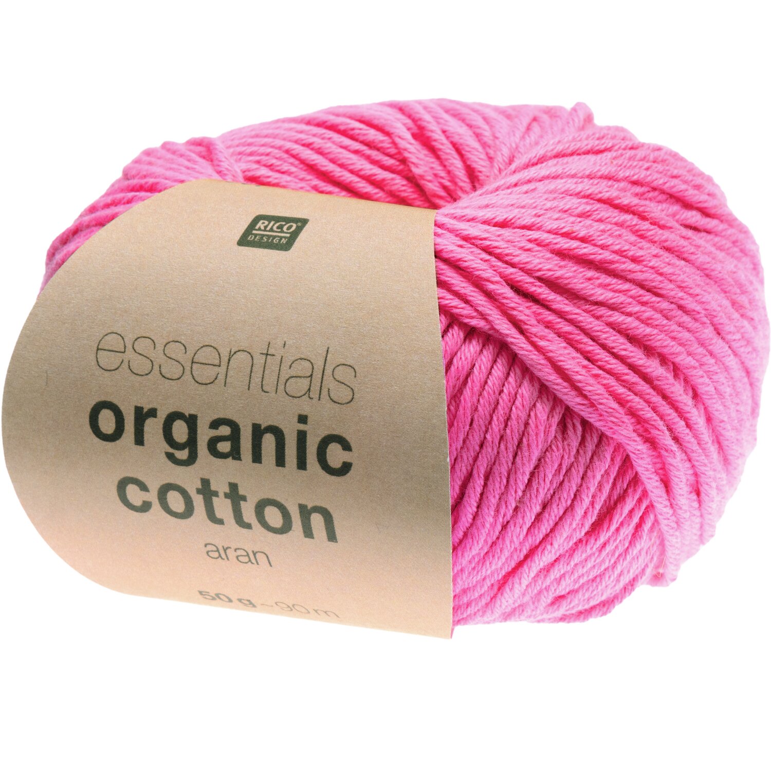 Essentials Organic Cotton Aran 50g 90m Couleur Rose from Rico Design Essentials Organic Cotton Aran 50g 90m Couleur Rose from Rico Design