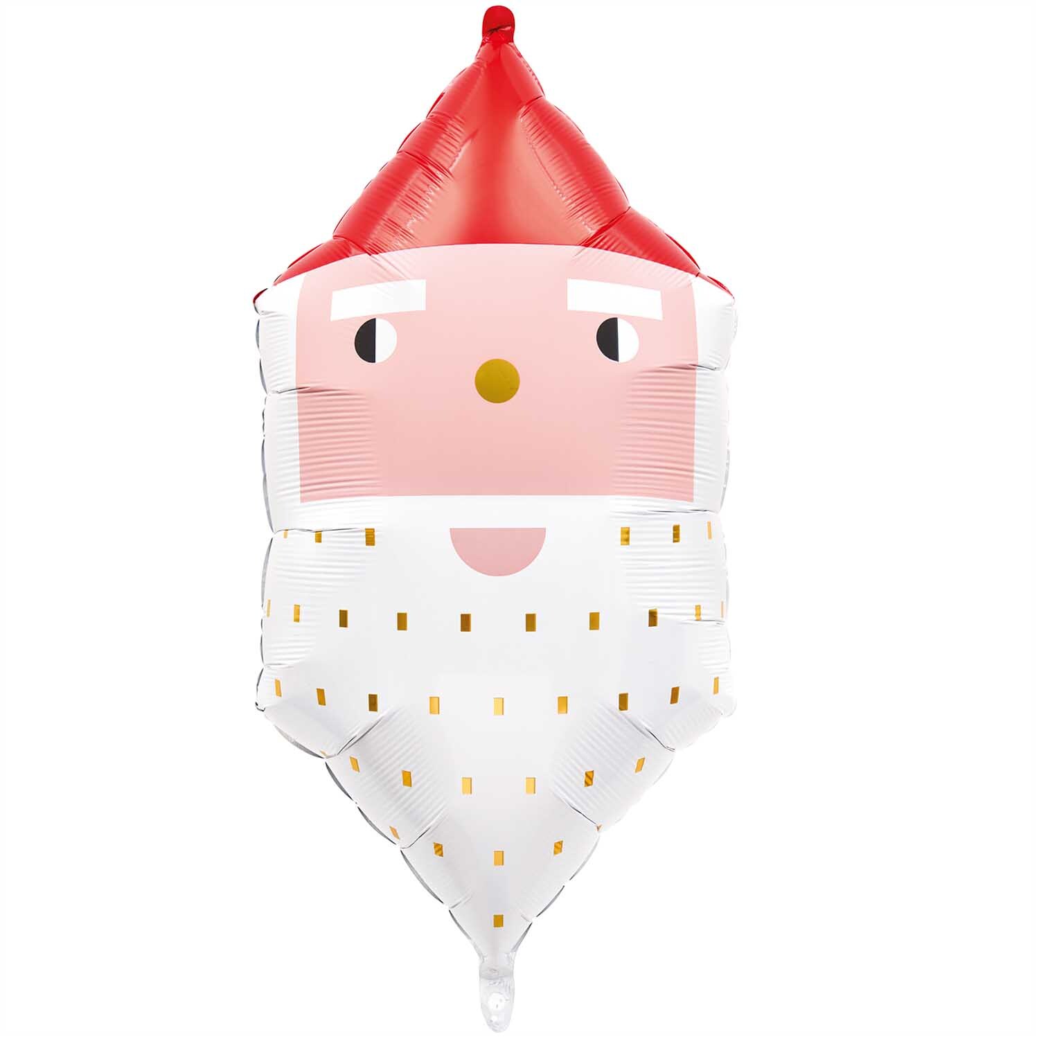 Folienballon Weihnachtsmann von Rico Design, mit roter Mütze und weißem Bart, 41x82x33cm.