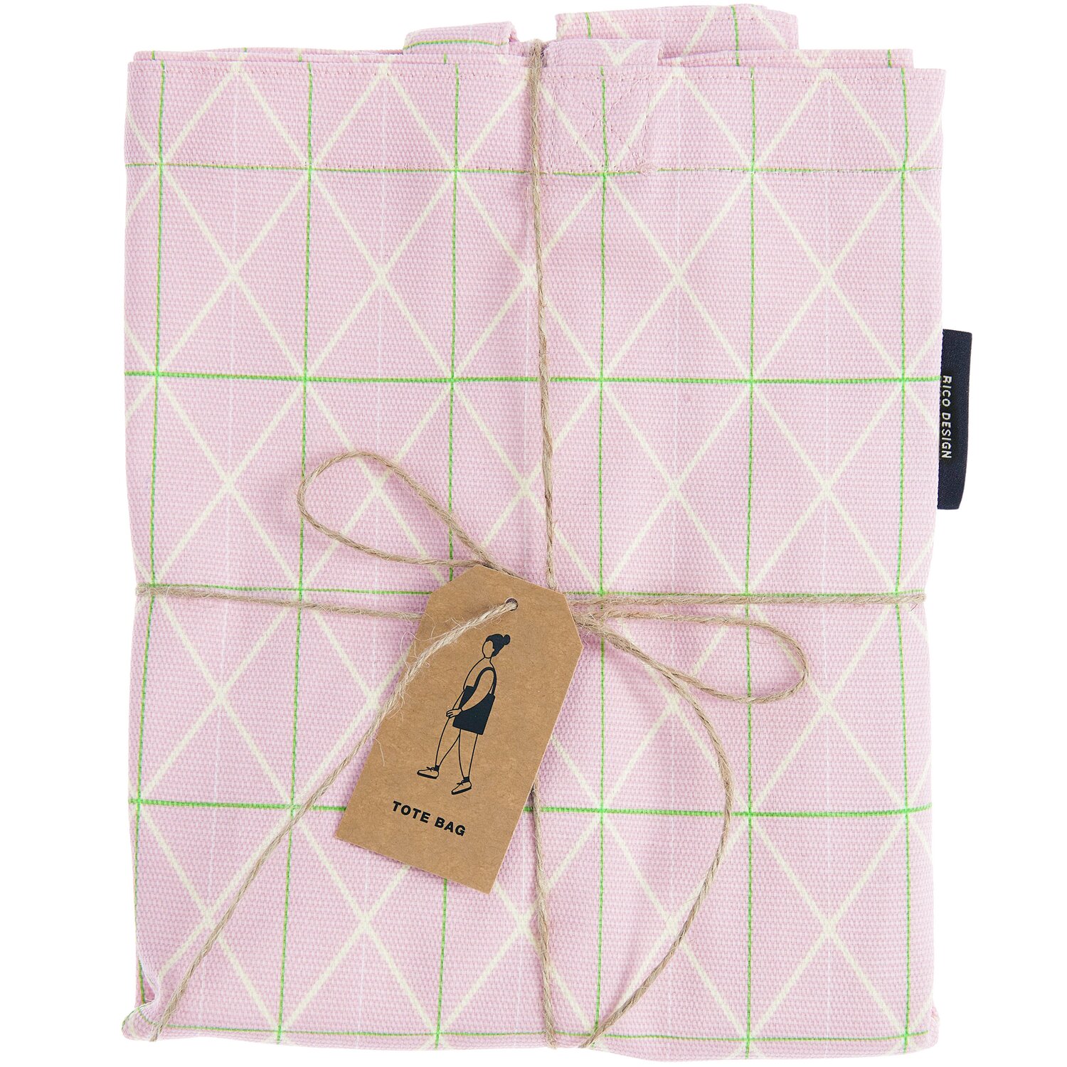 Canvas-Shopper Raster rosa 38x45x10cm von Rico Design