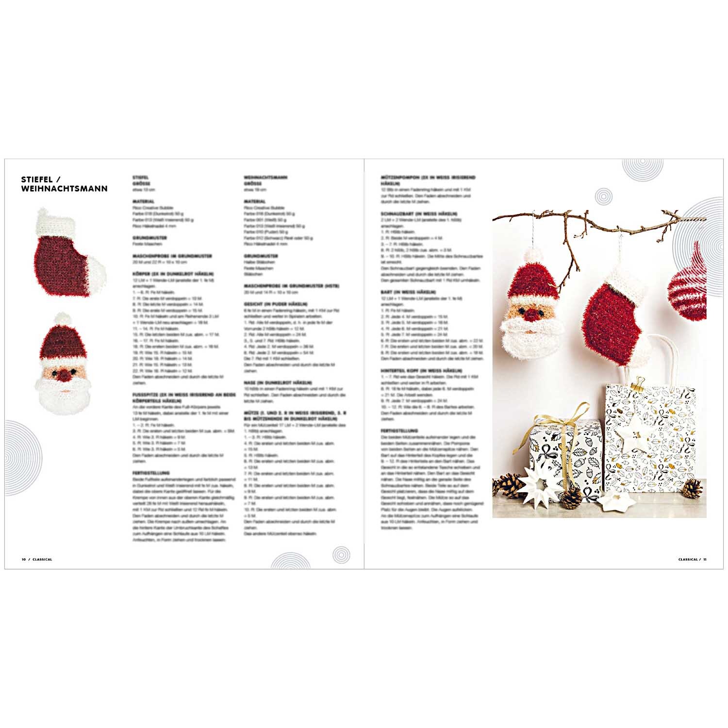 Creative Bubble - Classical X-MAS: Weihnachtliche Strickanleitungen von Rico Design mit festlichen Motiven und Dekorationen.