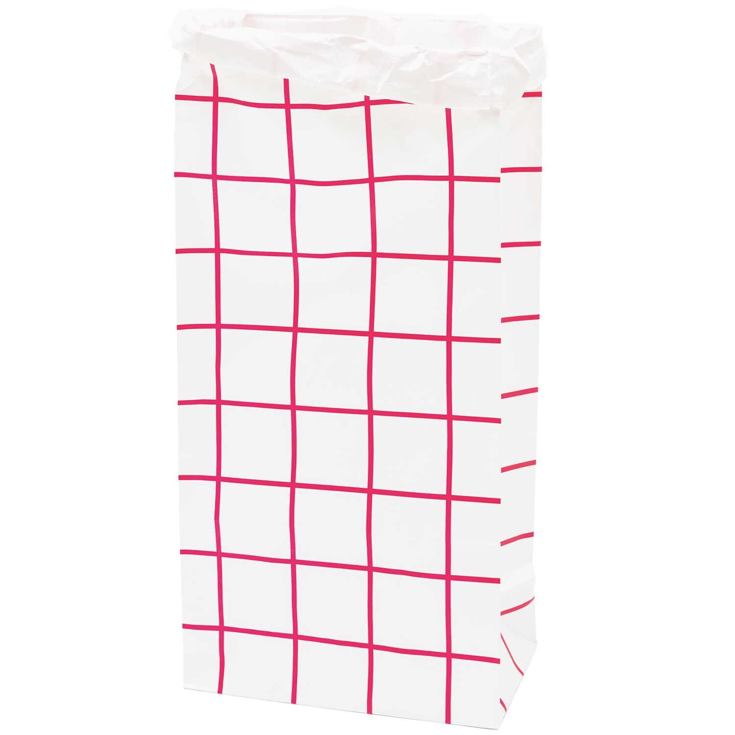 Paper Poetry Maxi-Blockbodenbeutel XL Karo 76x32x18cm 1 Stück Farbe Pink-Weiß von Rico Design Paper Poetry Maxi-Blockbodenbeutel XL mit pink-weißem Karomuster, ideal für Geschenke.