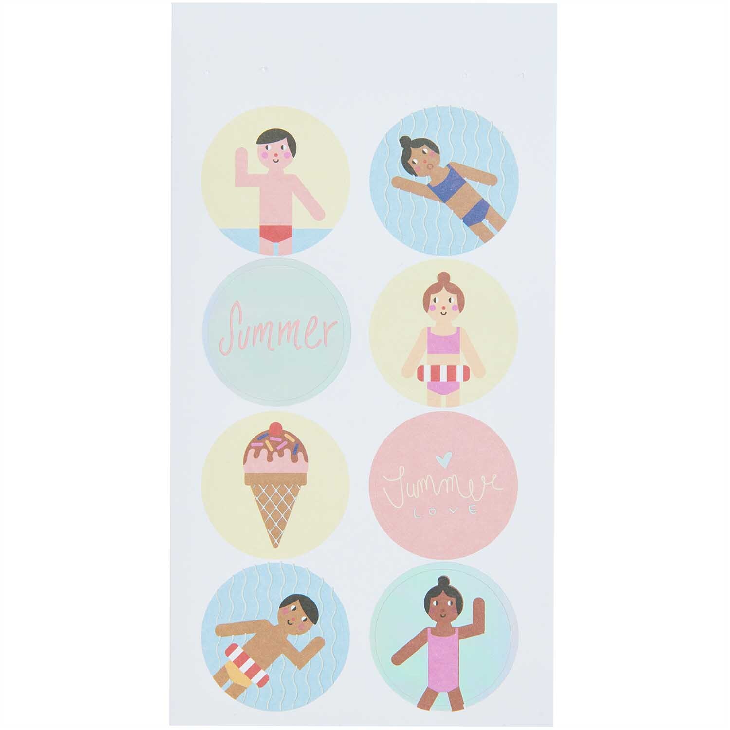 Paper Poetry Sticker Strand 4 Blatt von Rico Design Paper Poetry Sticker Strand 4 Blatt zeigt bunte Sommermotive mit Kindern und Eiscreme von Rico Design.