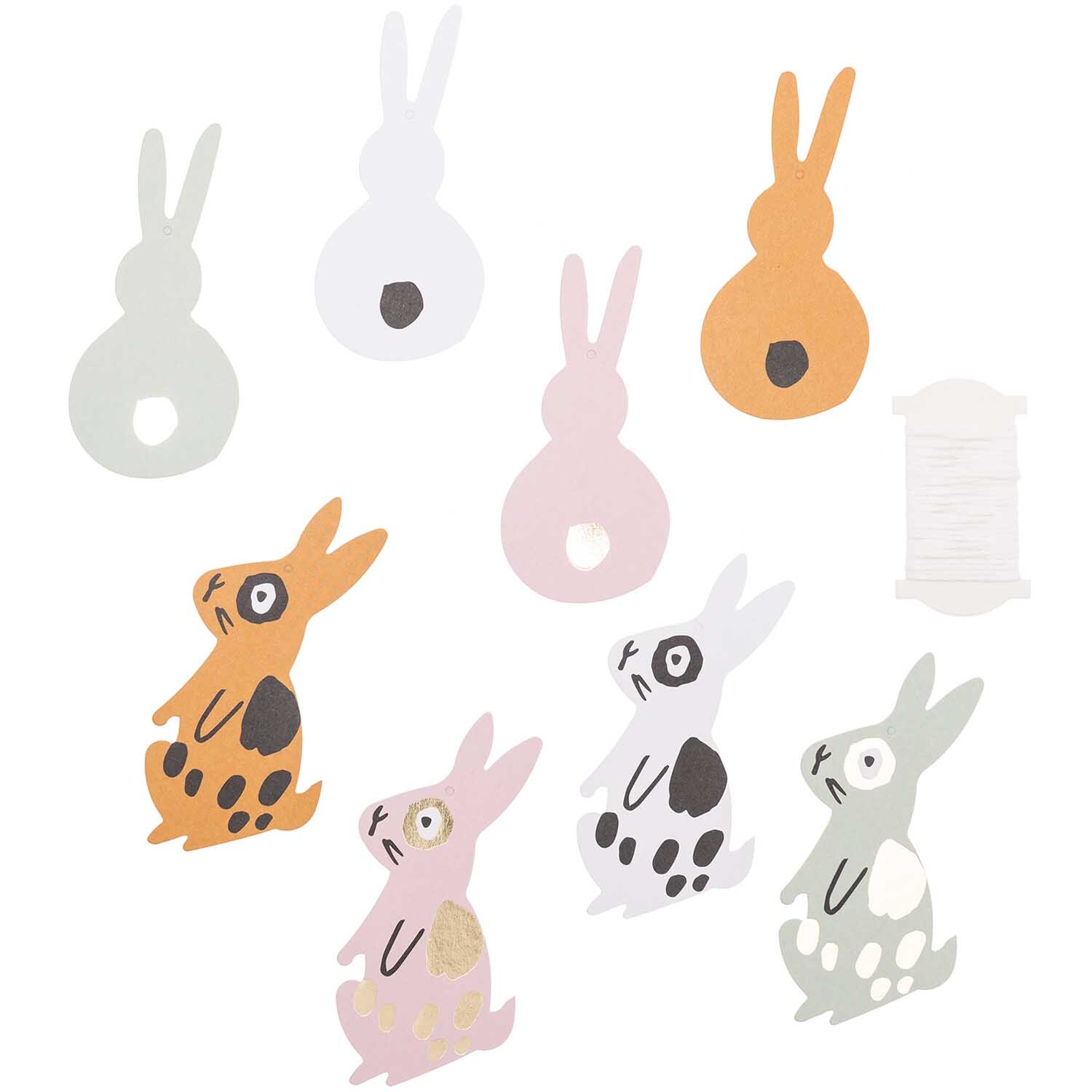 Paper Poetry Papieranhänger Bunny Hop Hasen 8 Stück von Rico Design Paper Poetry Papieranhänger Bunny Hop Hasen, 8 Stück in Pastellfarben, ideal für Osterdekorationen.