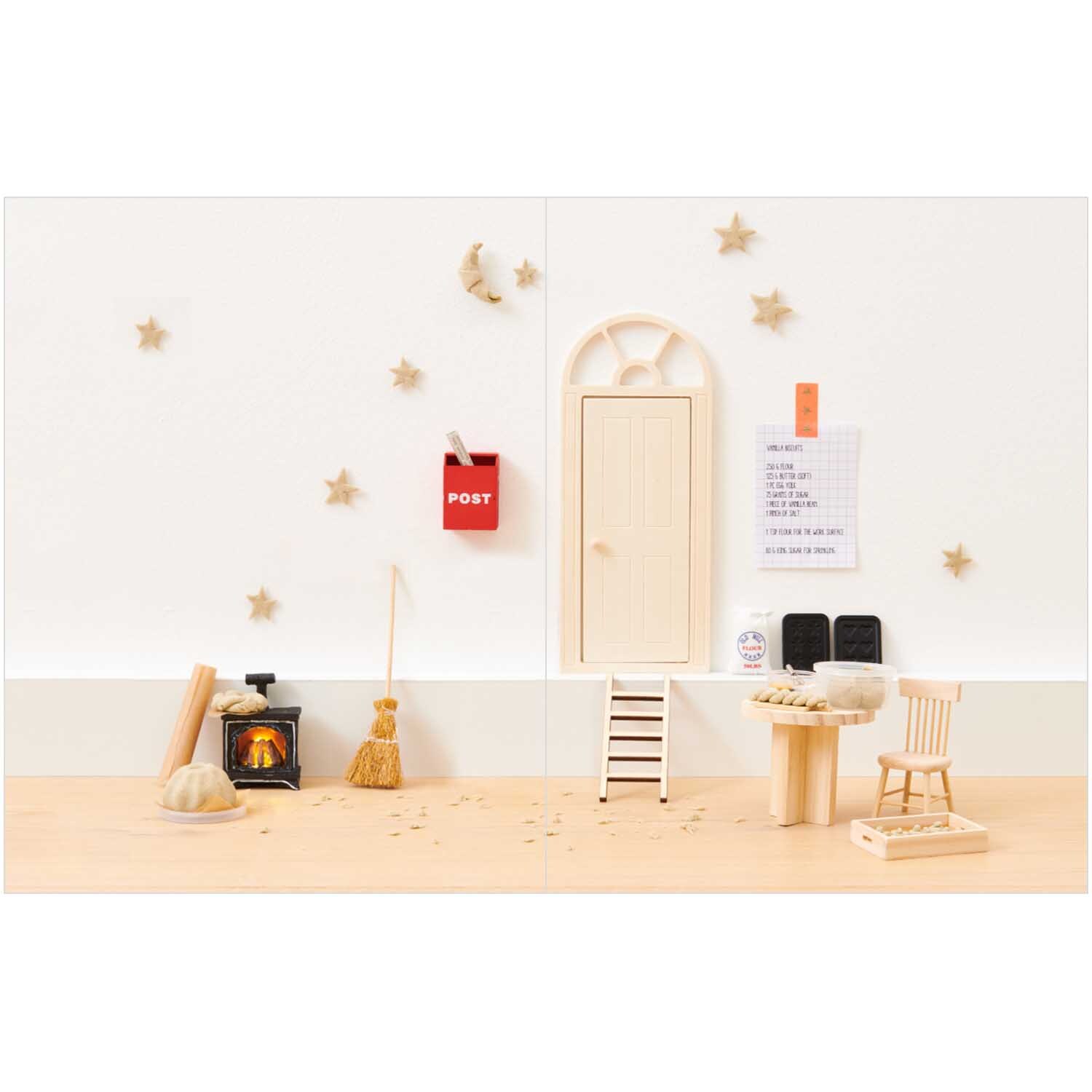 Rico Wichtelwelten von Rico Design Rico Wichtelwelten: Miniatur-Wichteltür mit Leiter, Postkasten und Dekoration von Rico Design.