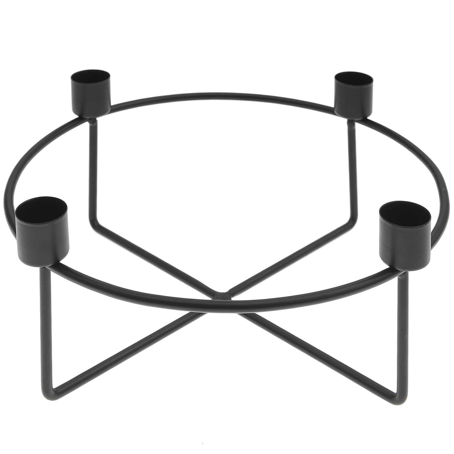 Kerzenhalter Metall für 4 Stabkerzen, schwarz, von Rico Design. Runde Form mit stabilen Halterungen. Ideal für moderne Wohnräume.