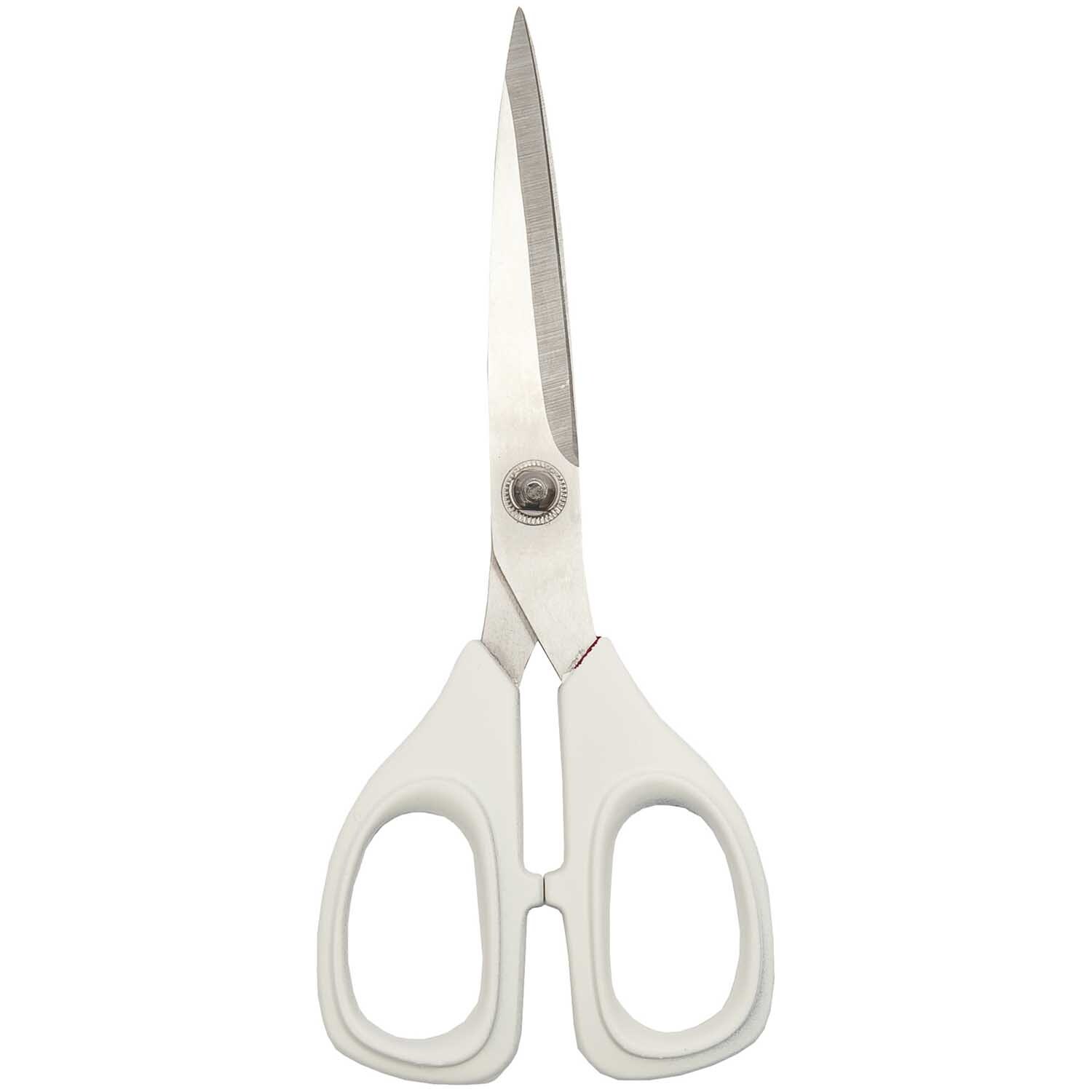 Präzisionsschere groß 16,5cm von Rico Design mit weißen Griffen, ideal für exaktes Schneiden.