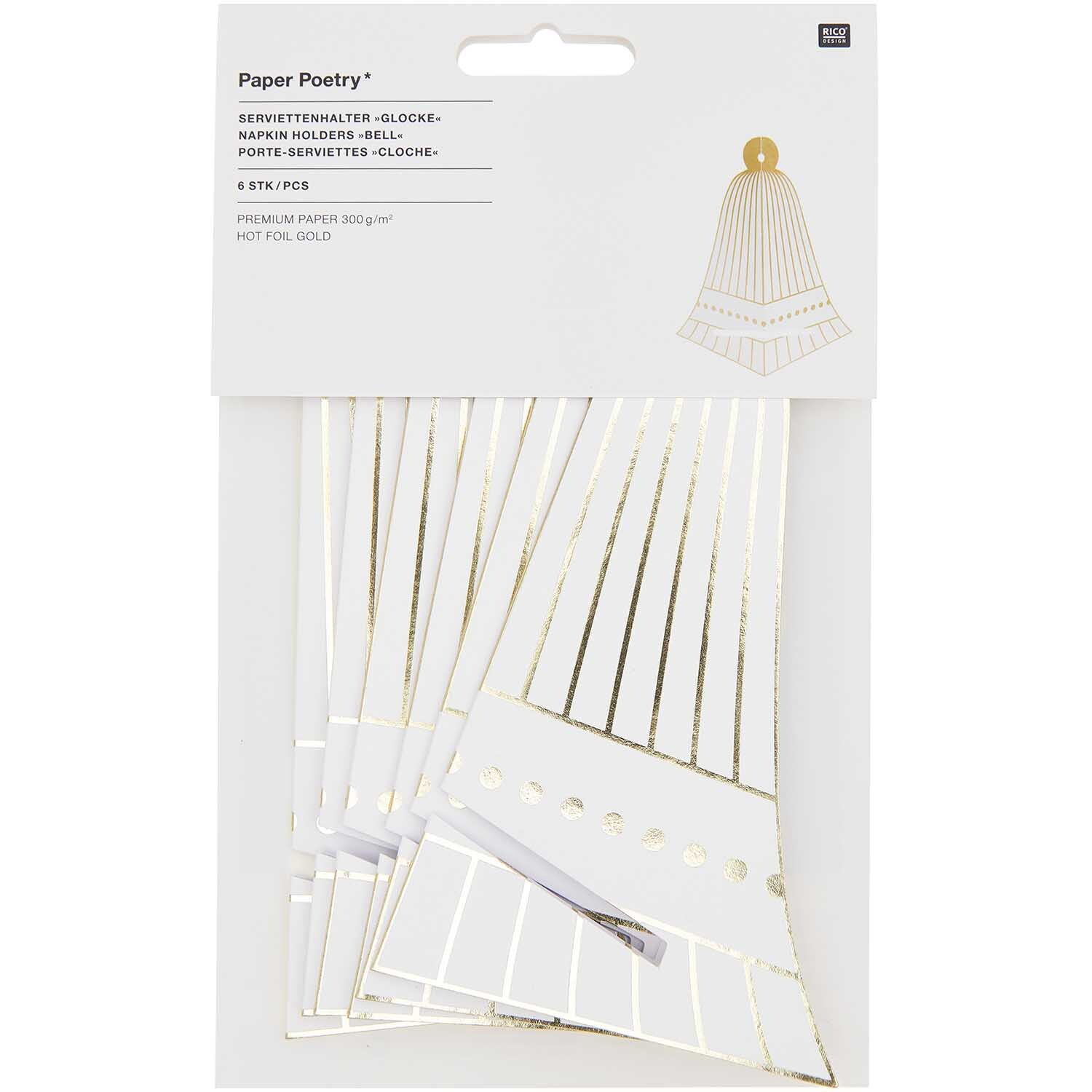 Paper Poetry Serviettenhalter Glocke 18,3x17cm 6 Stück von Rico Design
