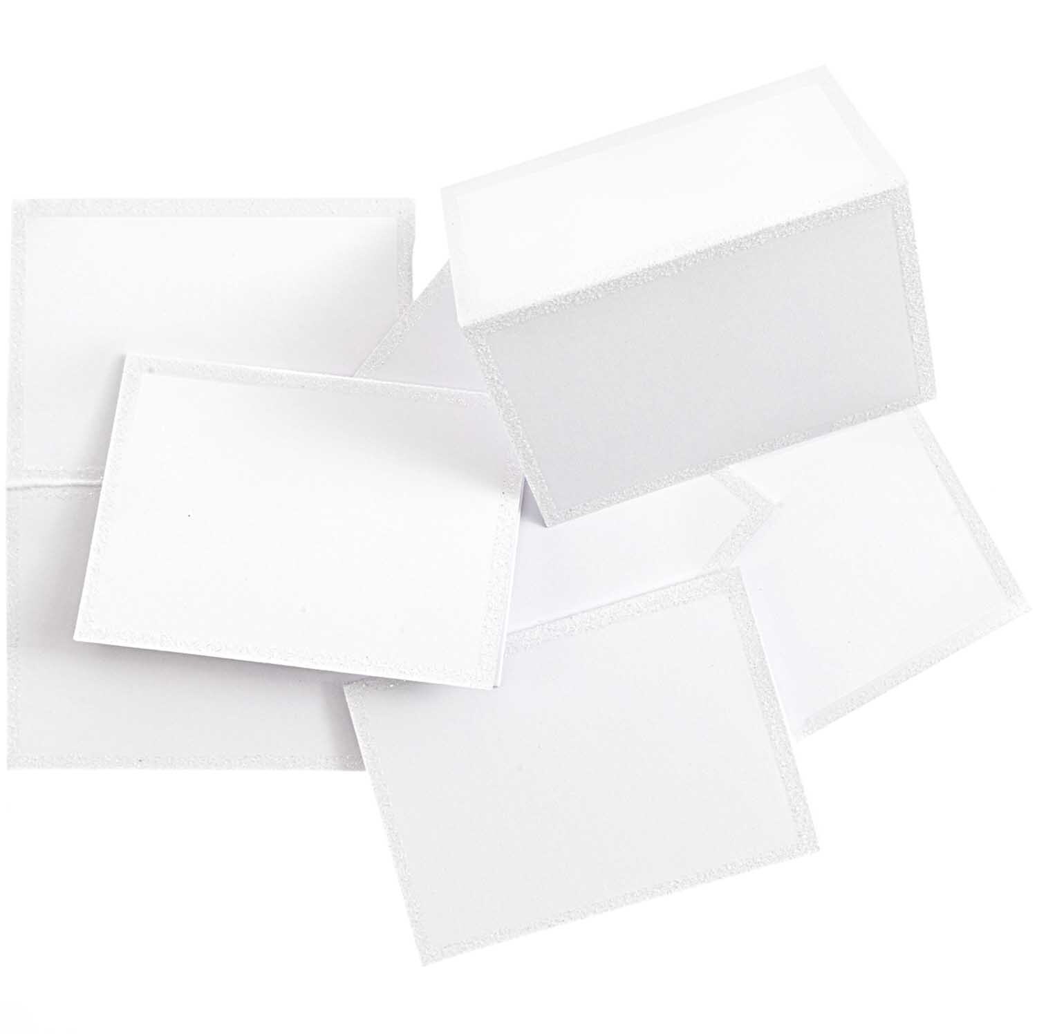 Paper Poetry Tischkarten in 9x12,7 cm, 6 Stück, zeigen eine elegante weiße Glitter-Oberfläche. Ideal für besondere Anlässe.
