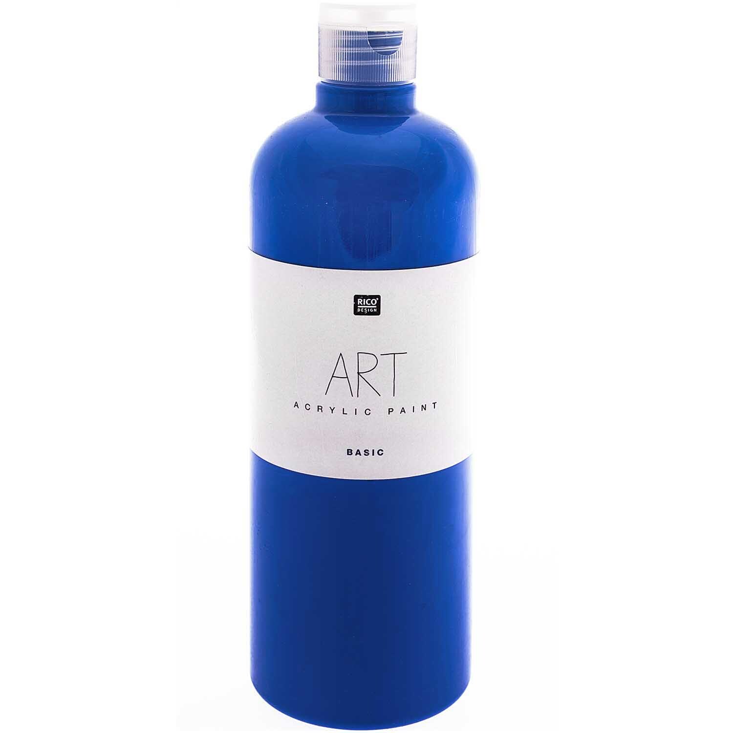 ART Künstler Acrylfarbe 750ml Farbe Blau von Rico Design ART Künstler Acrylfarbe 750ml in leuchtendem Blau von Rico Design. Die Flasche ist groß und zylindrisch.