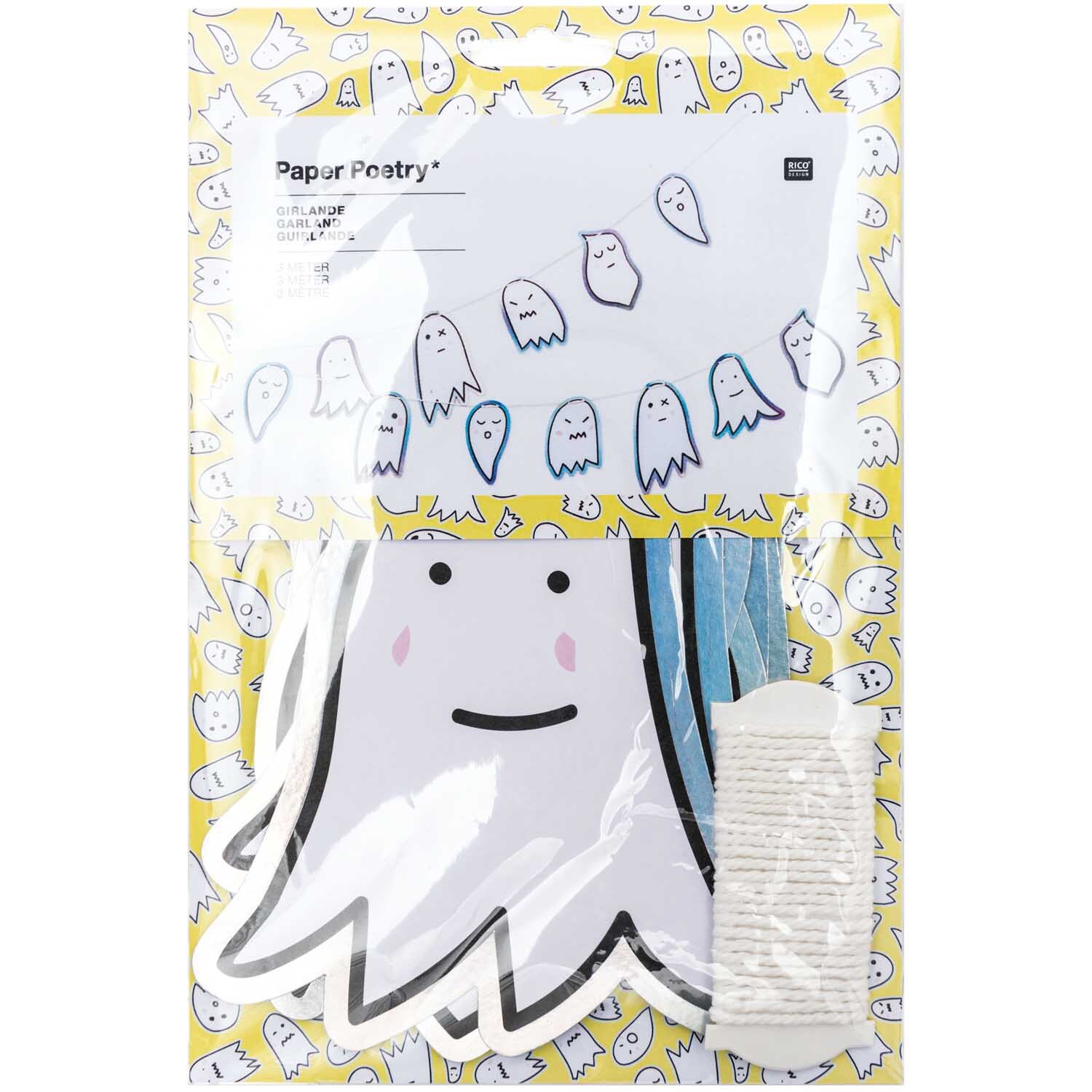 Paper Poetry Girlande Halloween Gespenster 3m von Rico Design