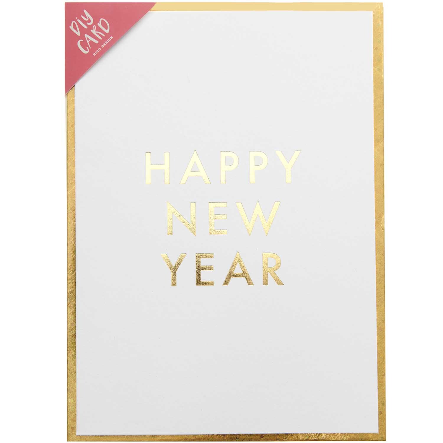 Paper Poetry Grußkartenset Happy New Year Farbe Weiß von Rico Design