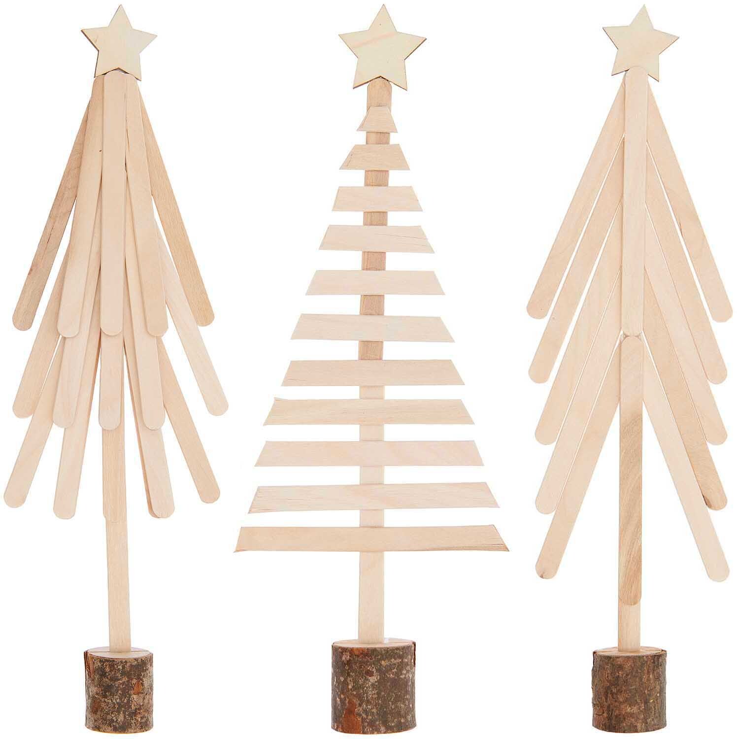 Bastelset Holz-Bastelstiele Tanne 66-teilig von Rico Design