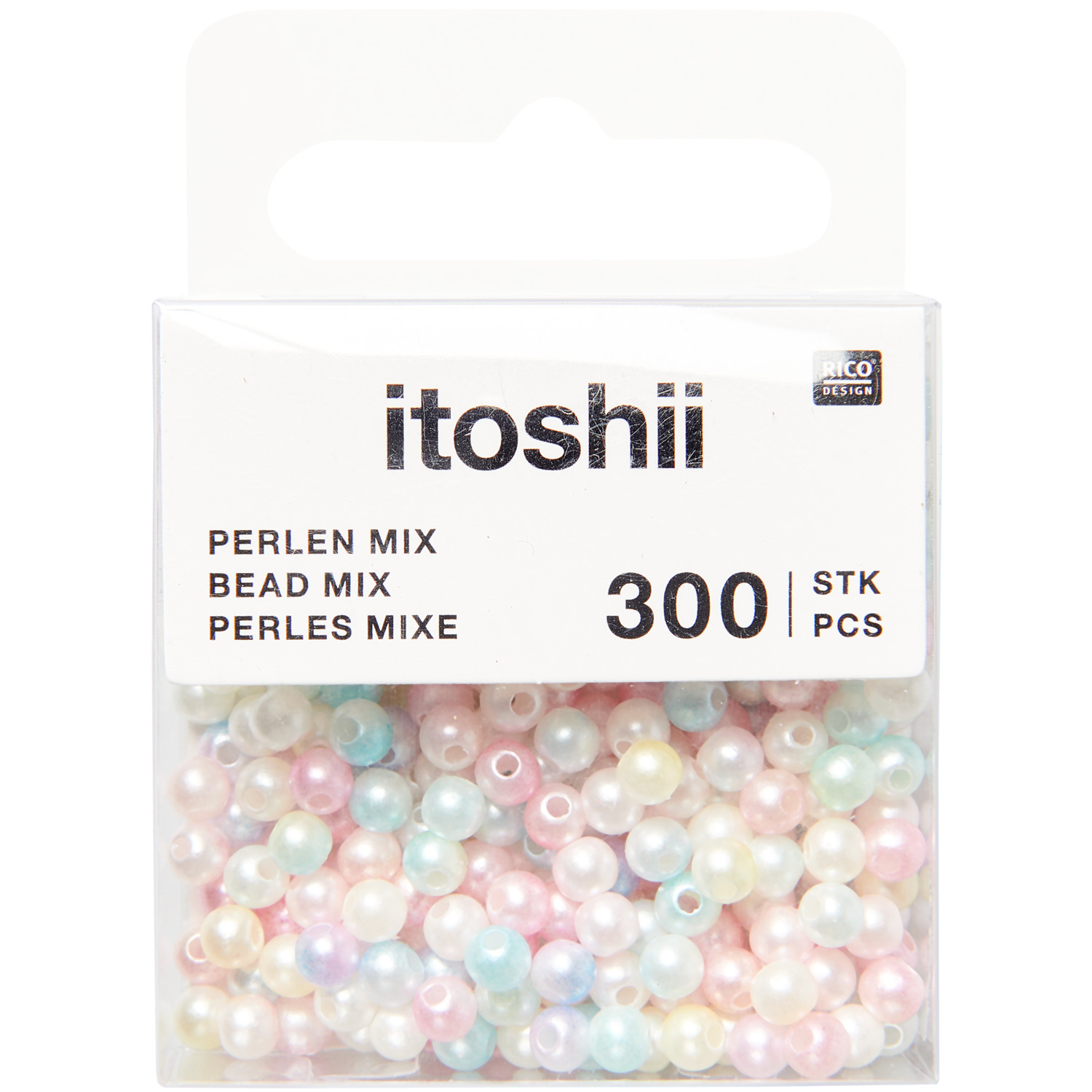 itoshii Kunststoffperlen Rainbow Pearl Mix Ø4mm 300 Stück von Rico Design