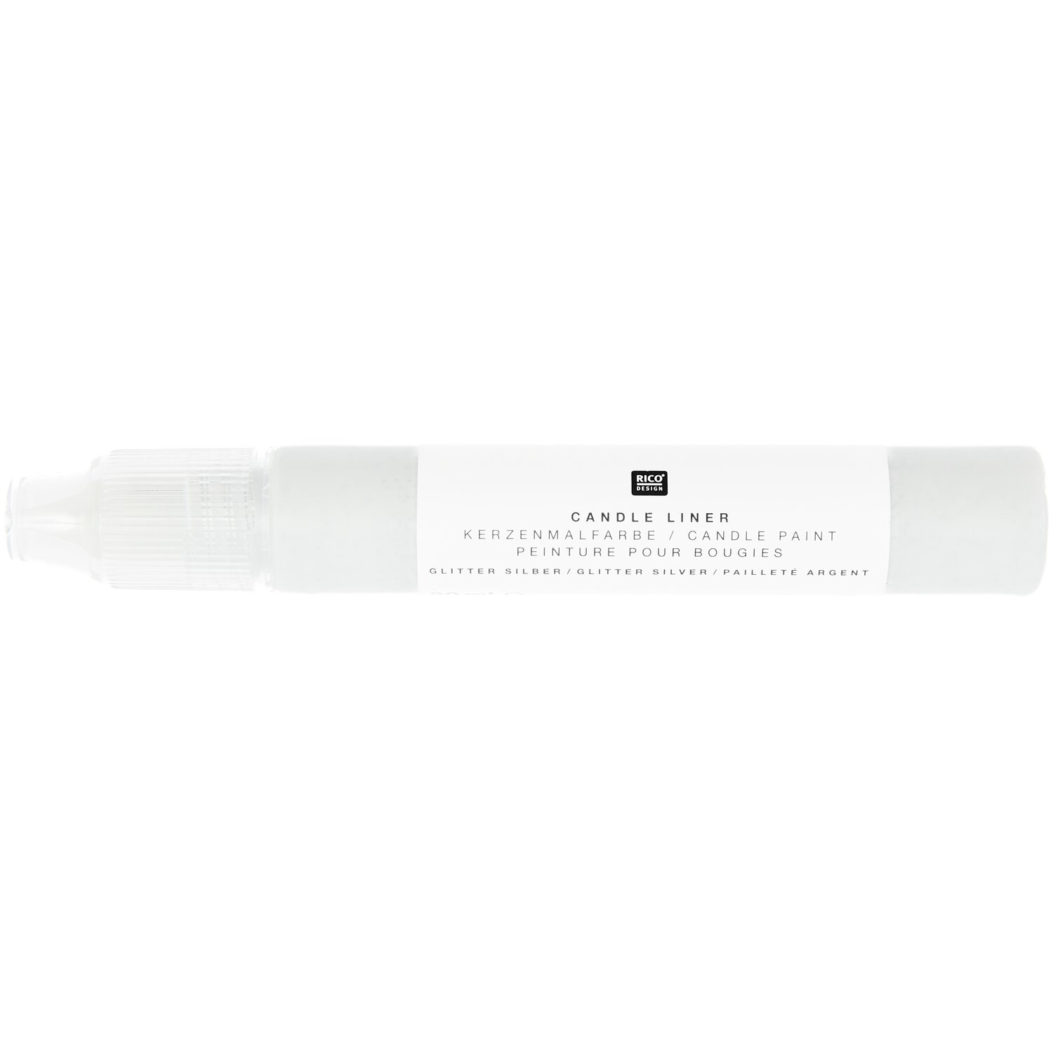Candle Liner Kerzenmalfarbe 30ml von Rico Design in Silber Glitter, ideal zum Verzieren von Kerzen.