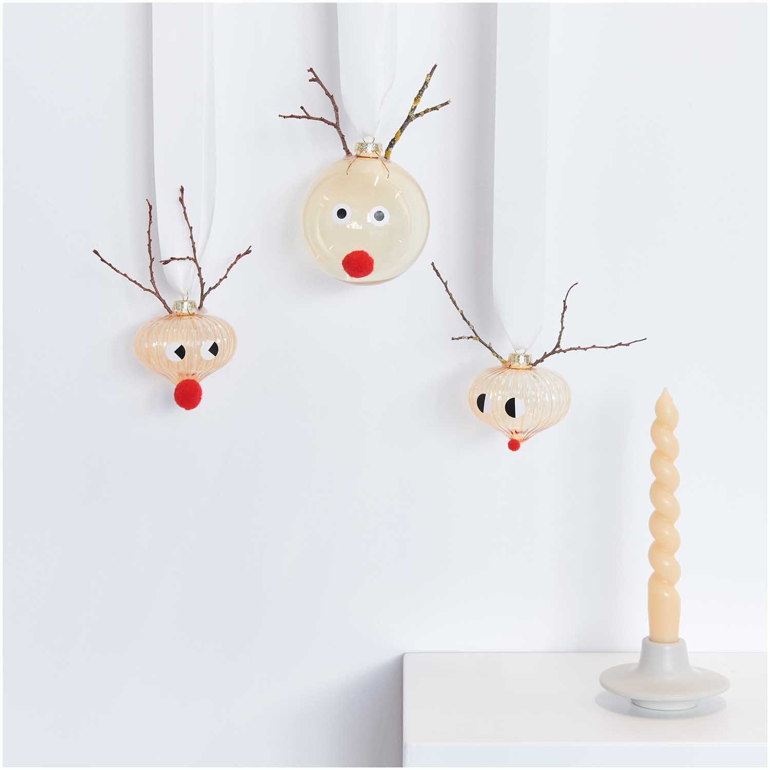 Glaskugel Baumschmuck Zwiebel transparent-gold 8cm von Rico Design