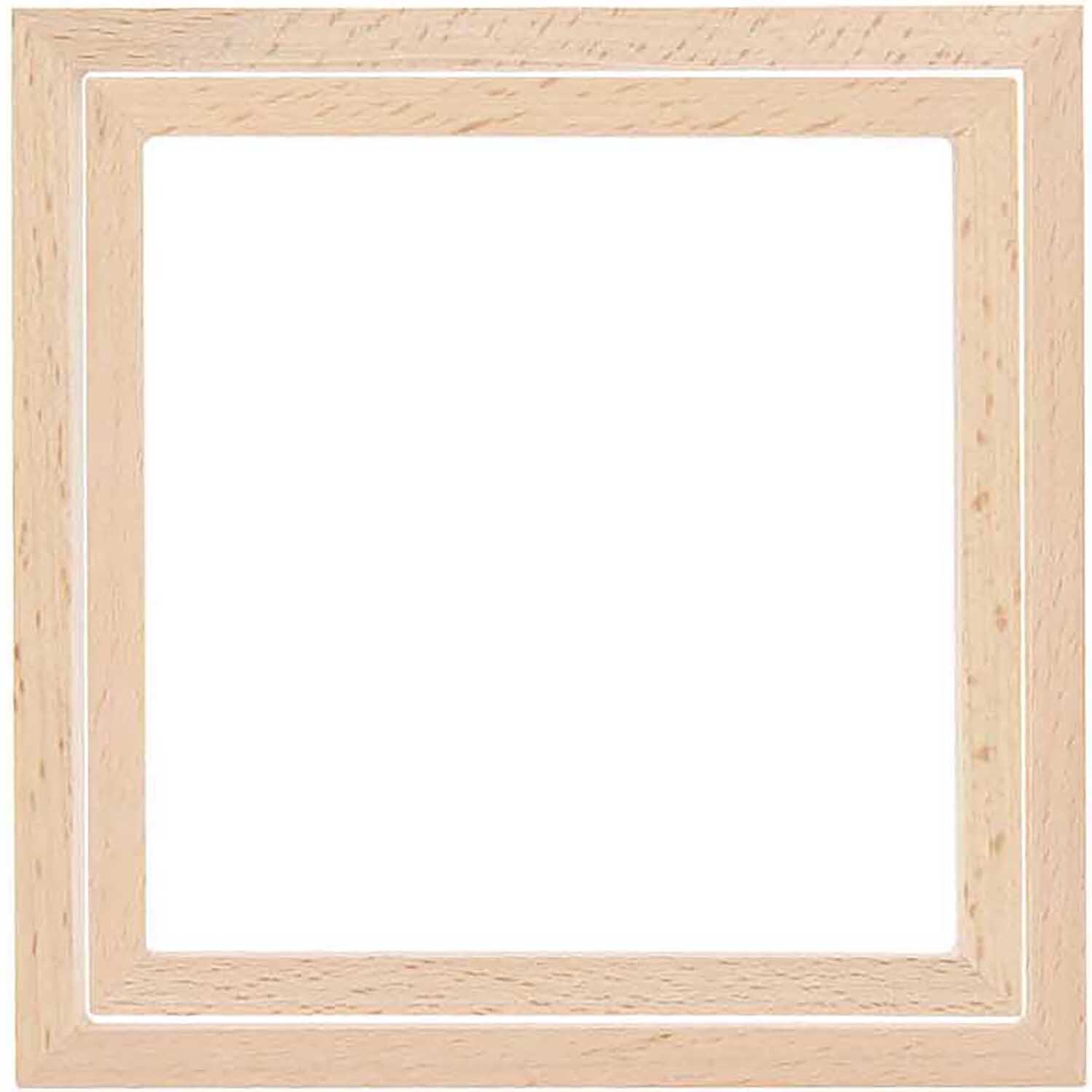 Dekorahmen quadratisch von Rico Design: Ein schlichter, quadratischer Holzrahmen in natürlichem Holzton. Ideal für kreative Dekorationen.
