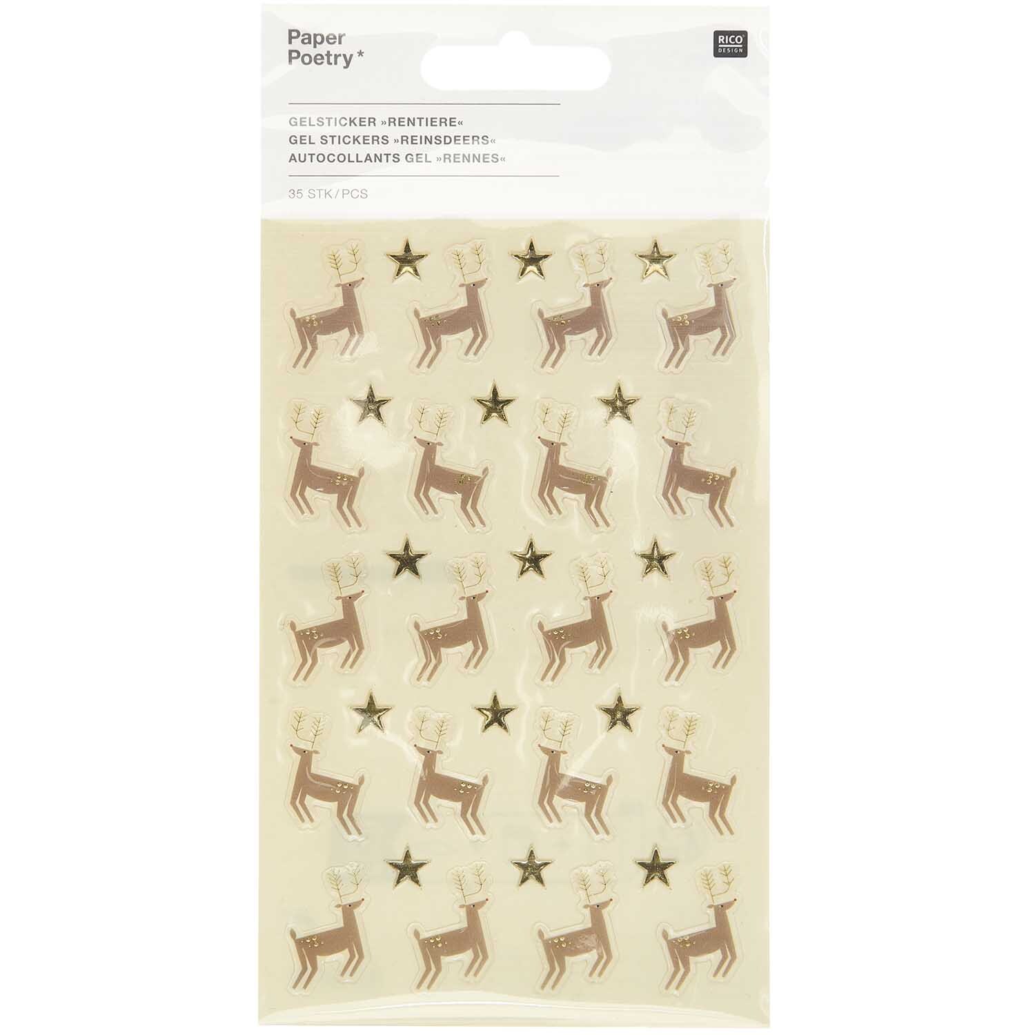 Paper Poetry Gelsticker Rentiere 1 Blatt von Rico Design