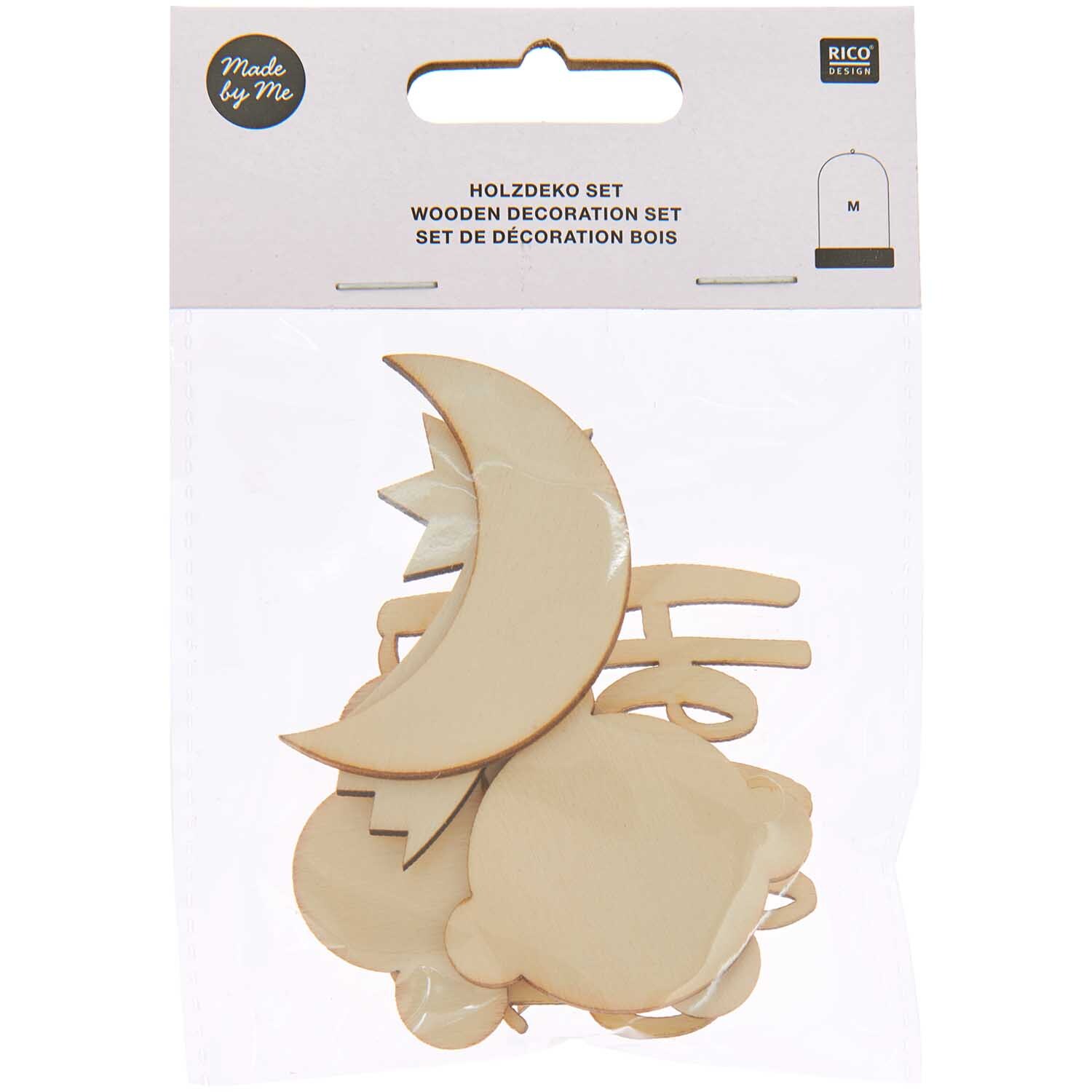 Holzdeko Set Hello Baby 7-teilig von Rico Design