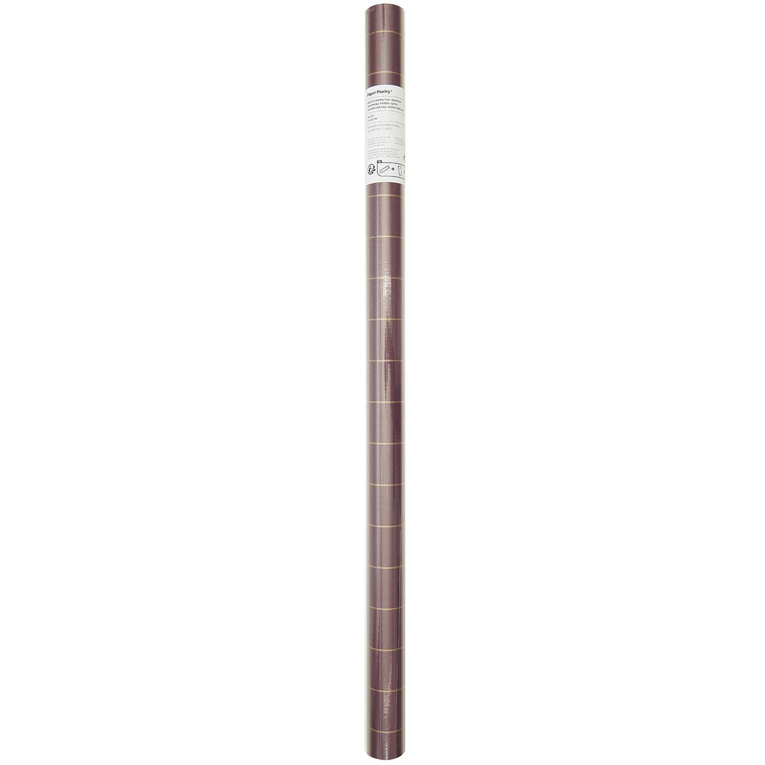 Paper Poetry Geschenkpapier Raster bordeaux-gold 70cm 2m 80g/m² von Rico Design