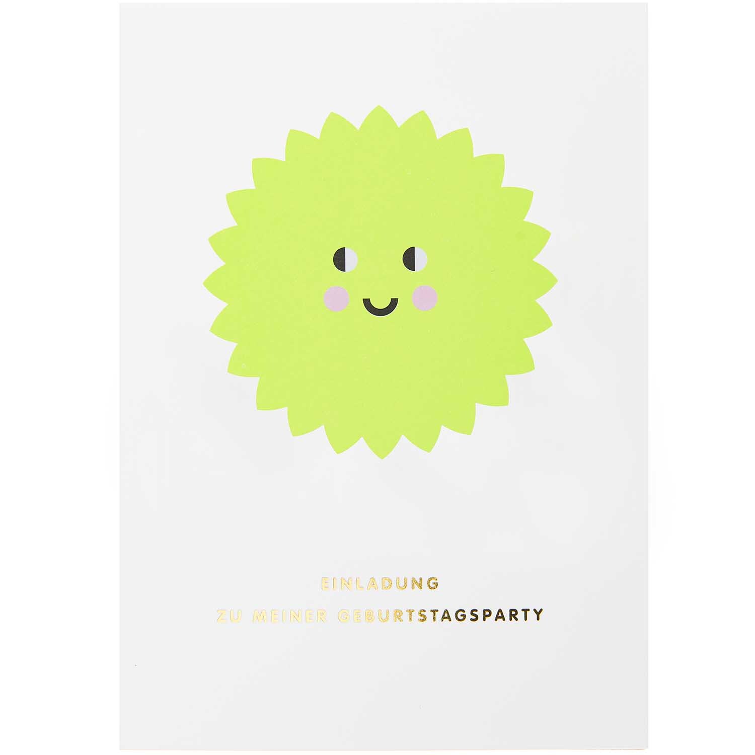 Paper Poetry Einladungskarten Happy Birthday 10-teilig von Rico Design Paper Poetry Einladungskarten Happy Birthday: Fröhliches, grünes Gesicht auf weißem Hintergrund, 10-teiliges Set von Rico Design.